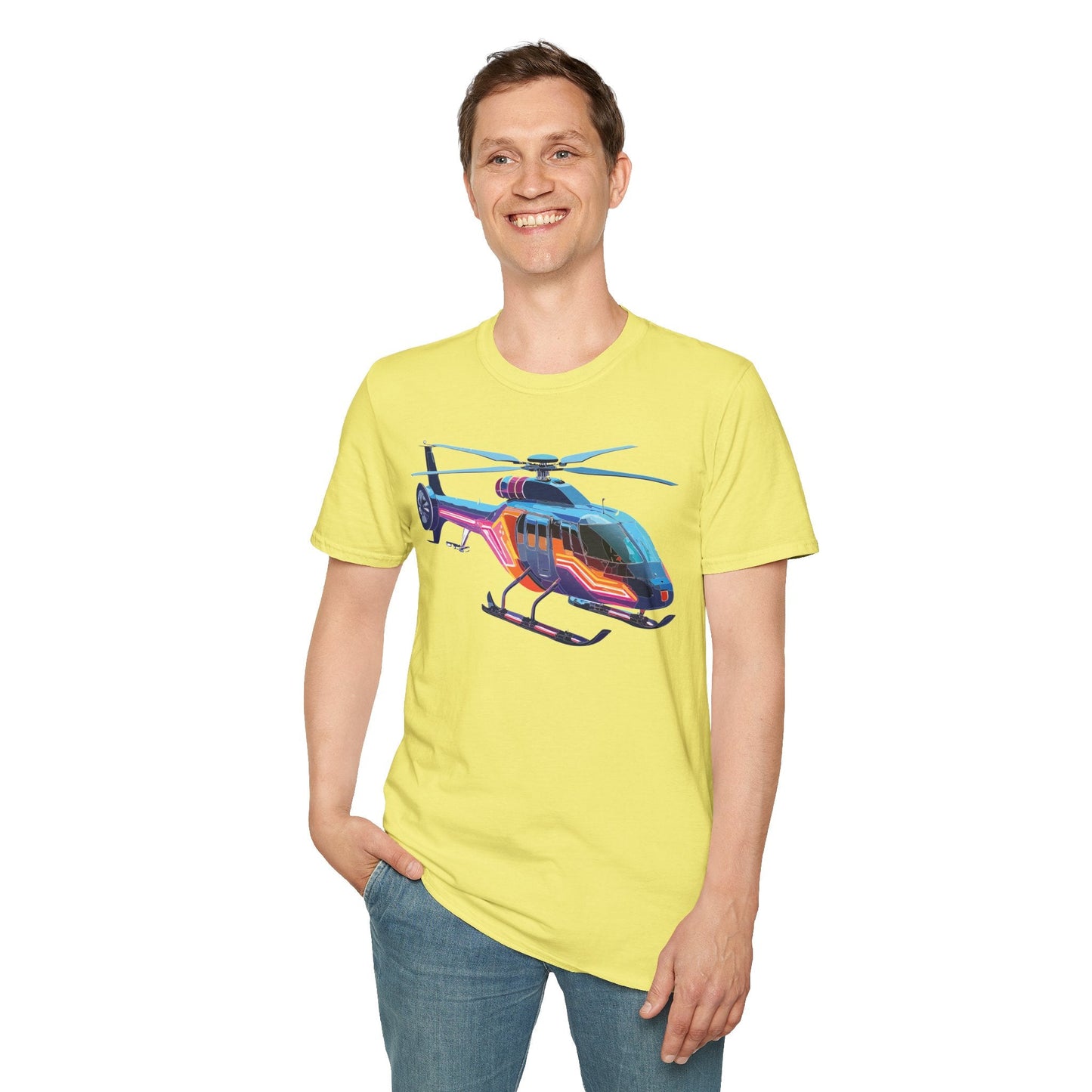 Chopper Helicopter T Shirt Unisex Softstyle 100 Percent Ring Spun Cotton Premium Tee