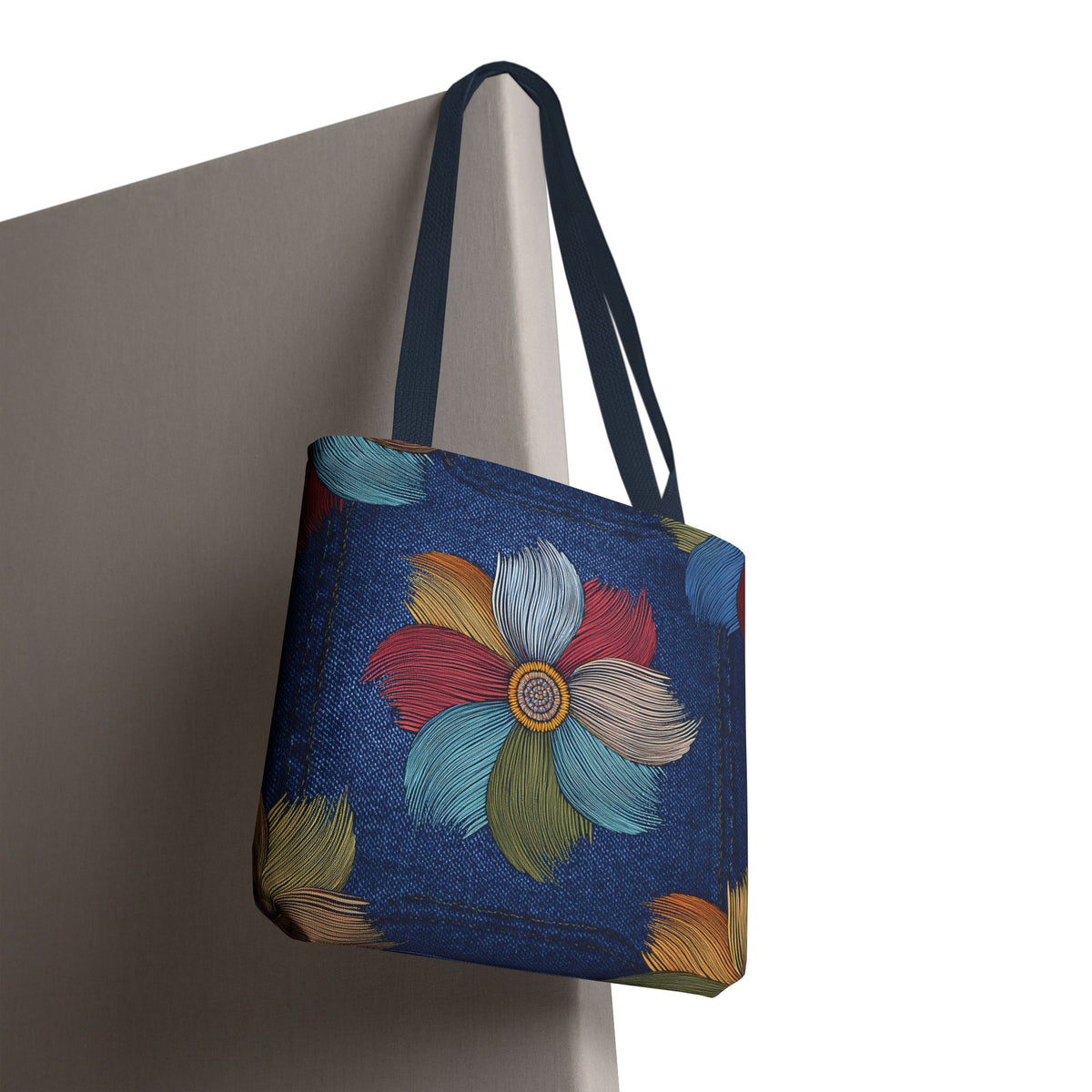 Denim Fabric Imitation Print Unisex Canvas Bag Poly Spun 3 Sizes Tote Bag 175