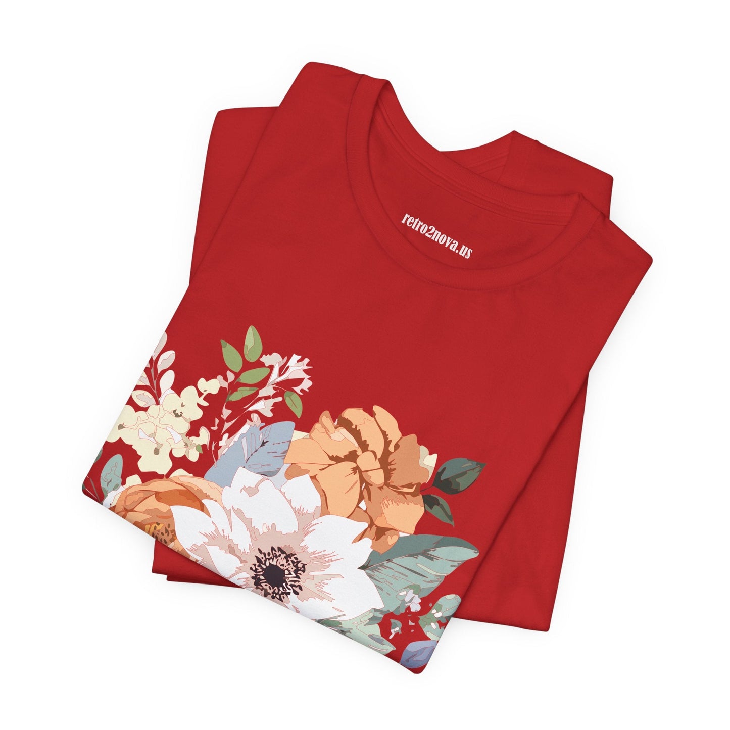 Unisex Floral Shirt Jersey Short Sleeve Tee Lightweight Breathable Flowers Collection Retro2Nova