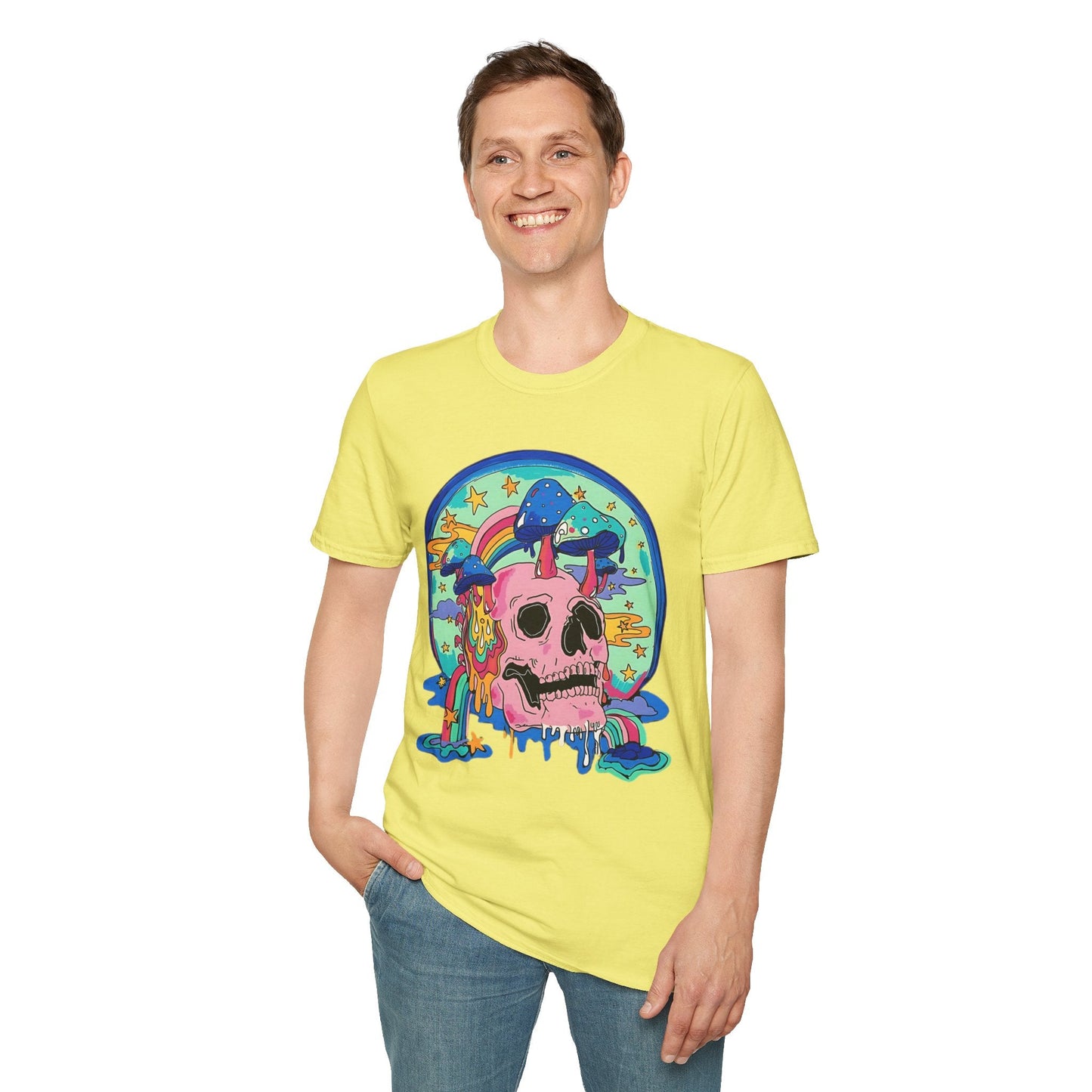 Skull Graphic Tee Unisex Gildan Softstyle 64000 100 Cotton Short Sleeve Shirt Art Design