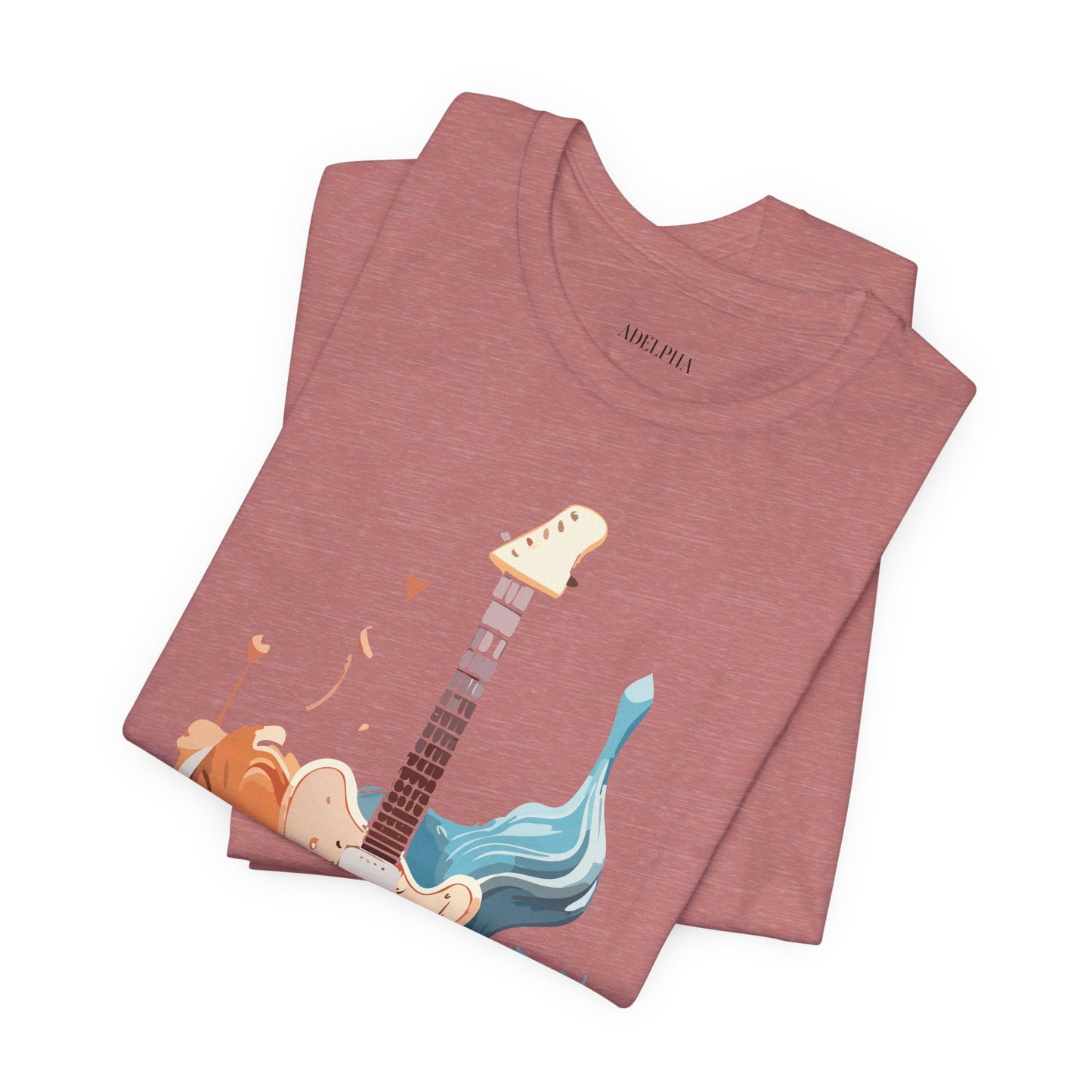 Music Graphic Unisex 100 Cotton Vintage Art with Musical Elements Tee 55