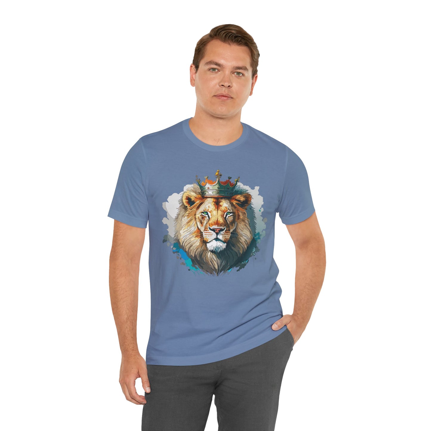 Unisex King Lion Tee, Animal Shirt, Tee Shirt with Lion, Crown T-Shirt, Animal King Tees, Crown Shirt, Safari T-Shirt 3