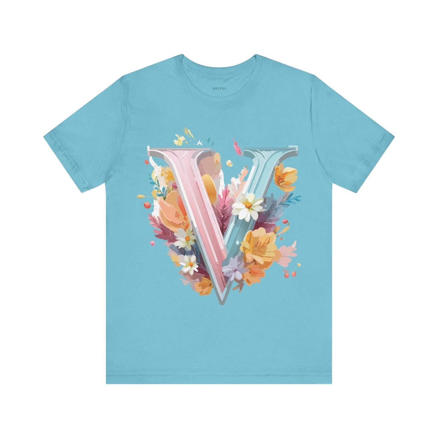 Letter V Shirt Graphic Tee Unisex Jersey Short Sleeve Adelpha Art Design Vintage Inspired