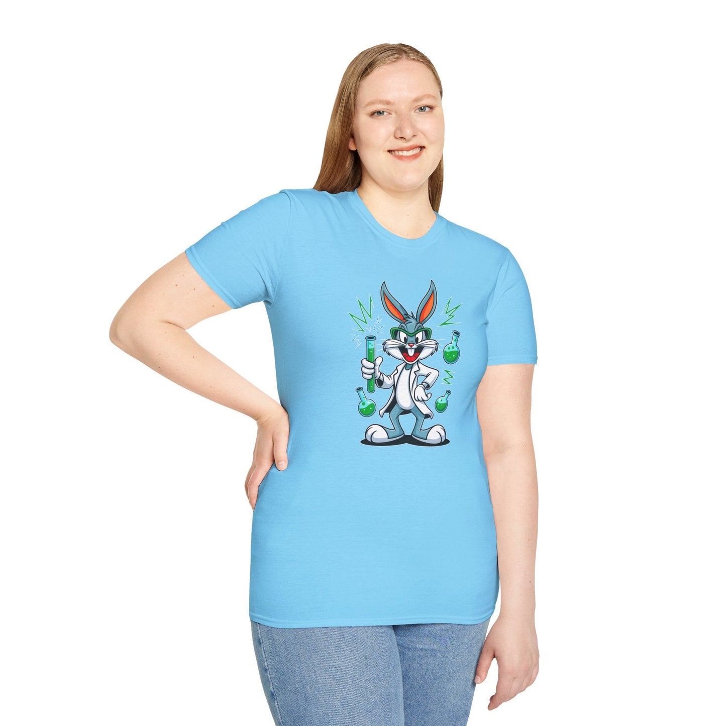 Bugs Bunny T Shirt Unisex Softstyle Cartoon Tee 100 Percent Ring Spun Cotton Graphic Artwork