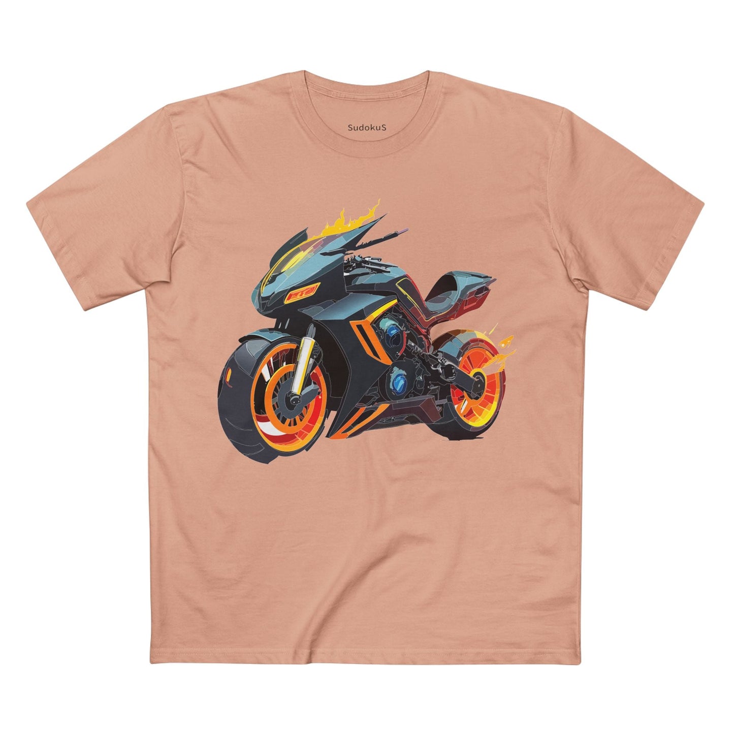 Moto Bike Graphic Unisex 100 Cotton Staple Tee 23