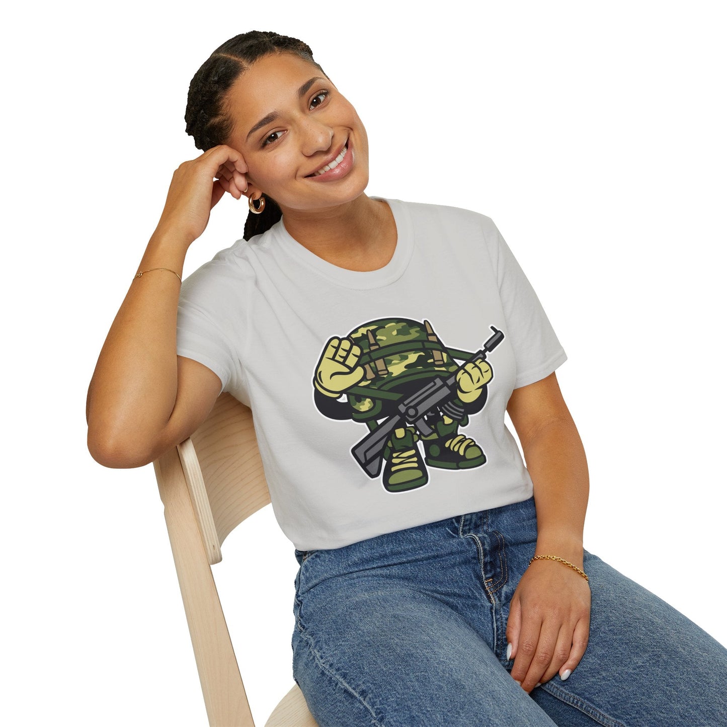 Cartoon T Shirt Animation Tee Funny Art Design Unisex Softstyle 64000 Lightweight Cotton Tee