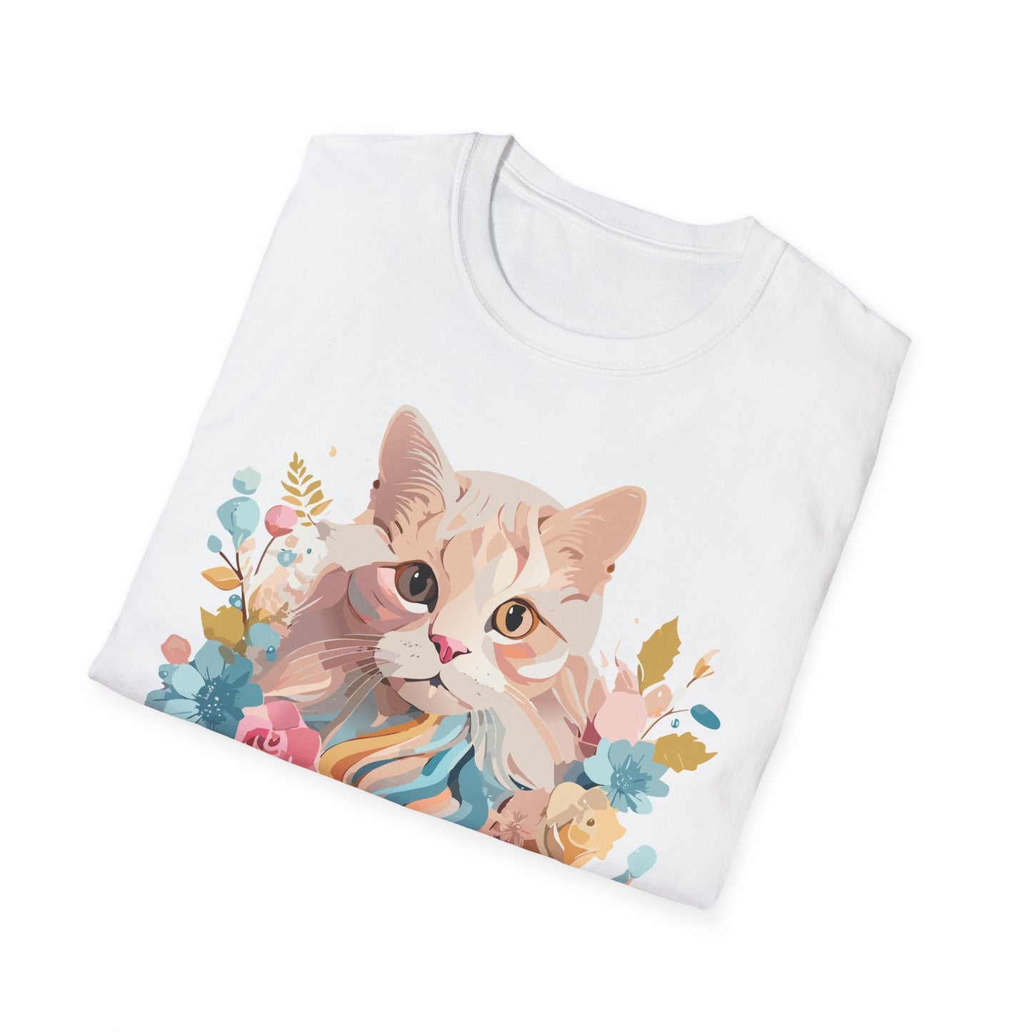 Unisex Cat Shirt Kitten Tee Cat Lover Tee Softstyle 64000 Gildan