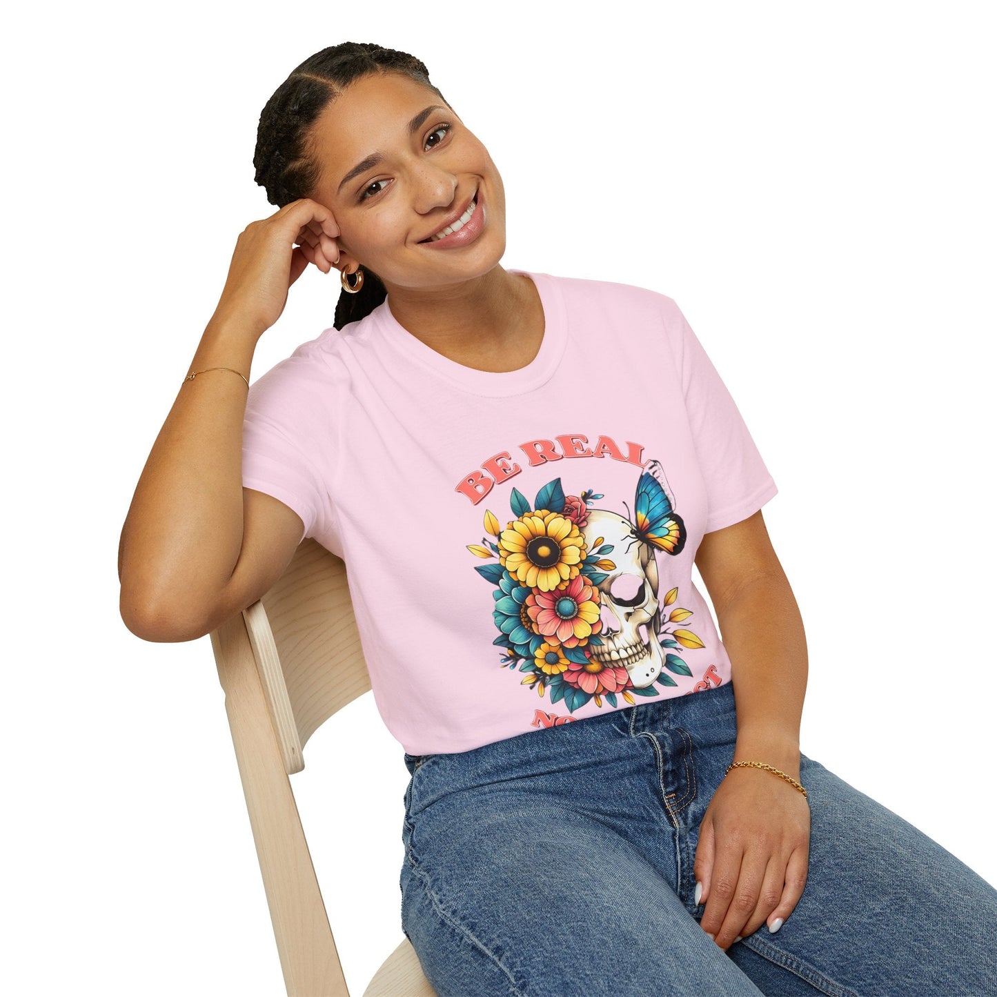 Gildan Skull Tee Shirt Unisex Skeleton Print Tee 100 Percent Ring Spun Cotton Softstyle