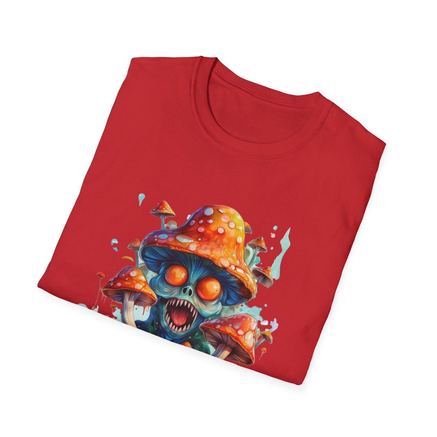 Funny Mashroom Graphic Unisex Softstyle Cotton With Cartoon Illustration Design 5