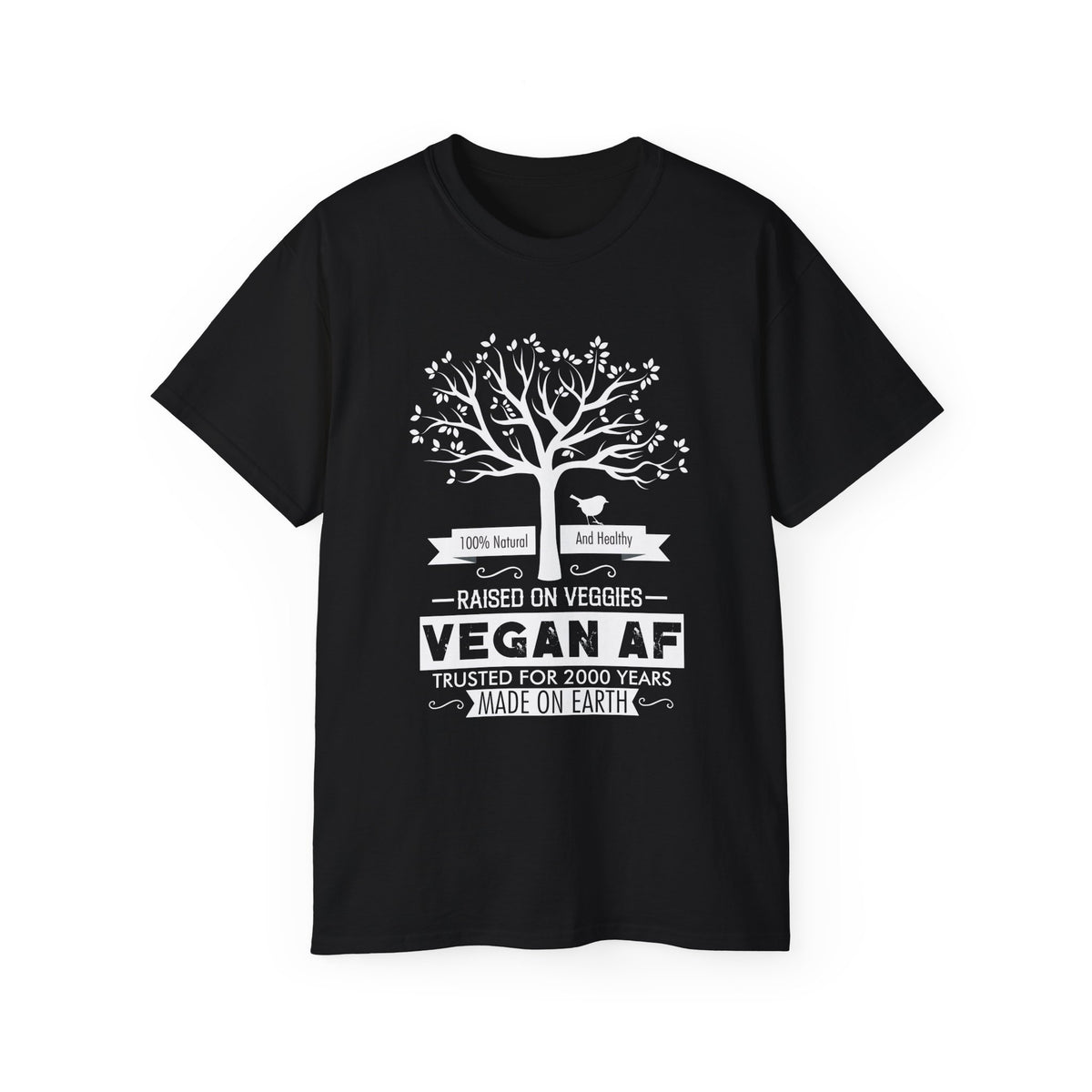Vegan AF Tree Graphic Tee | Raised on Veggies, 100% Natural Shirt
