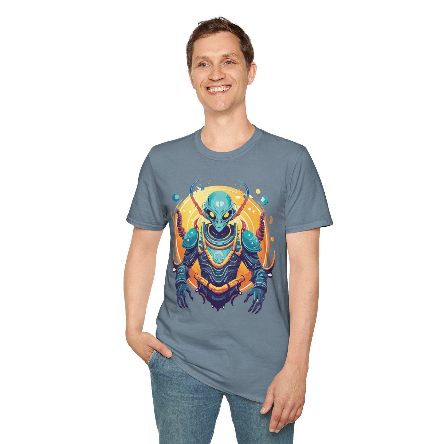 Cosmos Alien T Shirt Unisex Softstyle Short Sleeve Tee With Alien Art Design Artwork