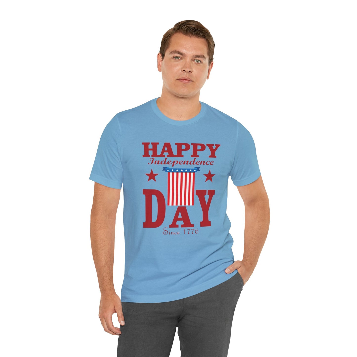 Happy Independence Day Graphic Unisex Cotton T-Shirt 018