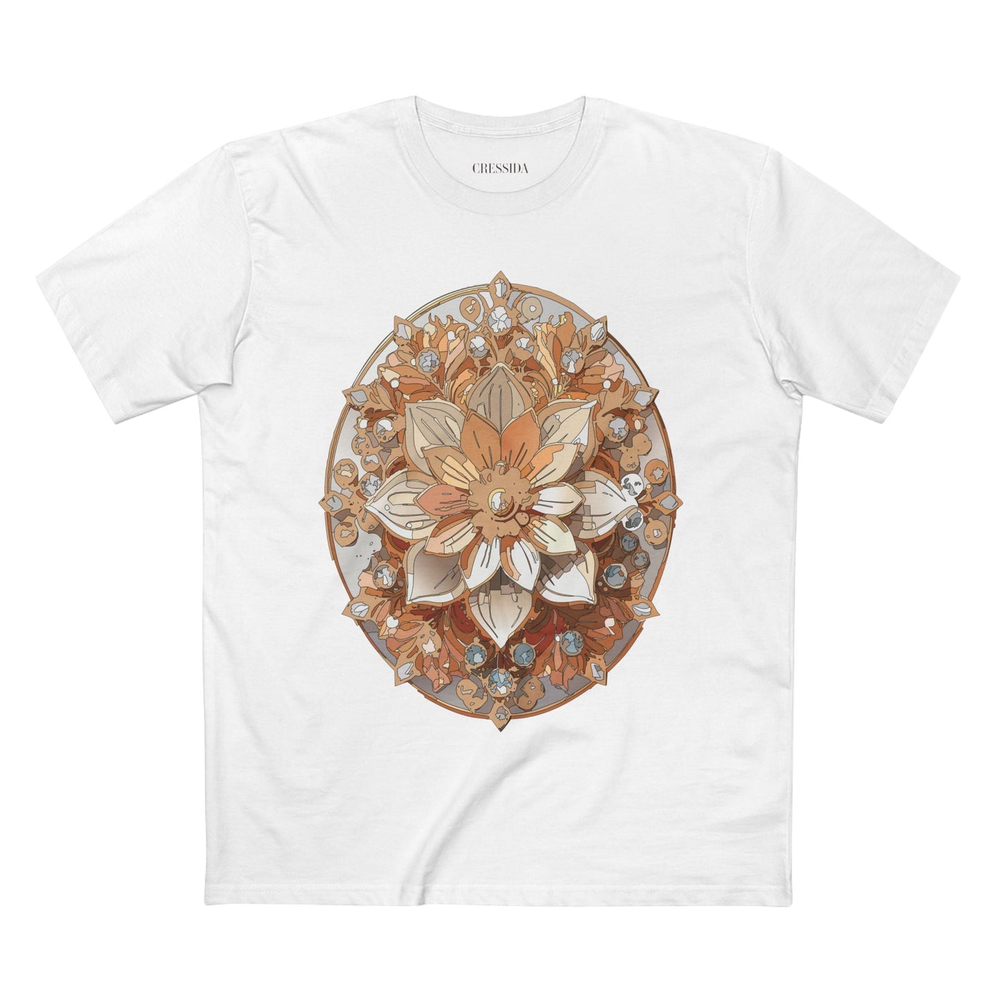 Floral Graphic T-Shirt Unisex 100 Cotton Art Design with Antique Flowers Tee 13