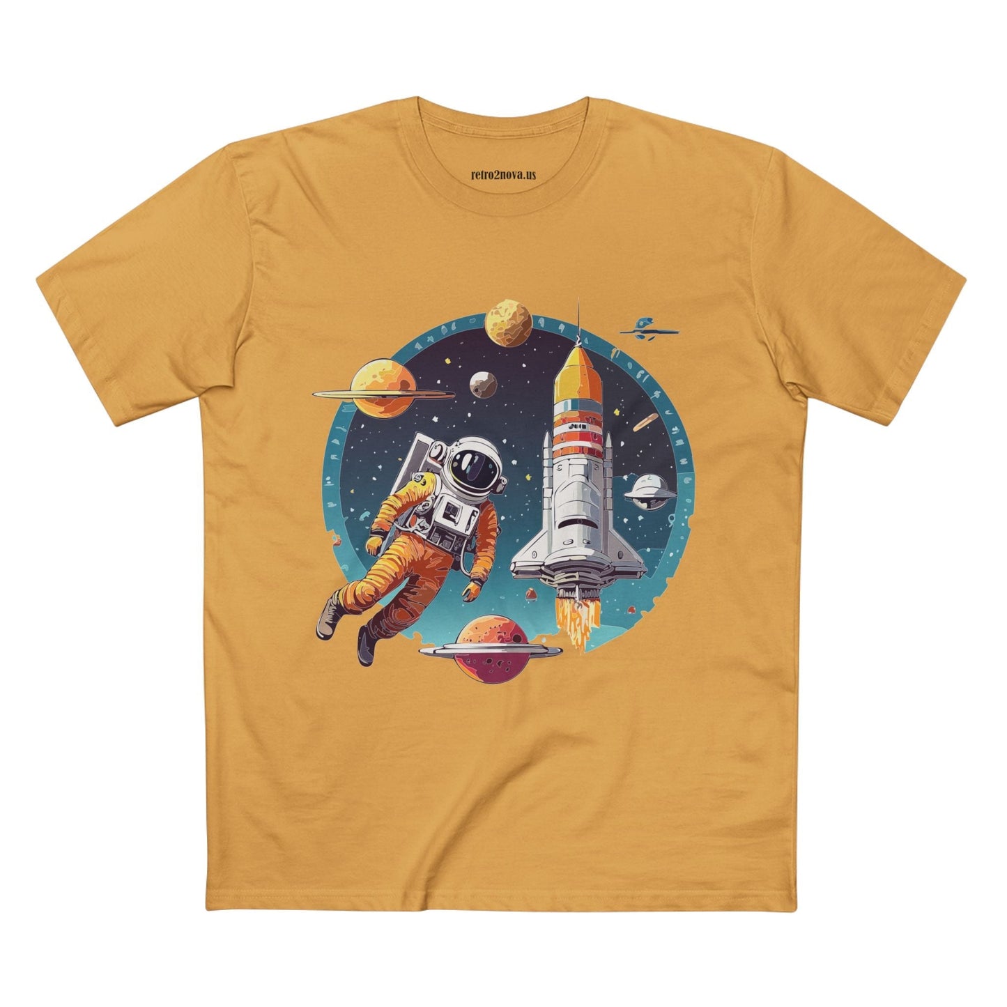 Cosmos Astronaut Shirt Unisex Premium Cotton Tee With Original Art Design Retro2Nova Art Collection