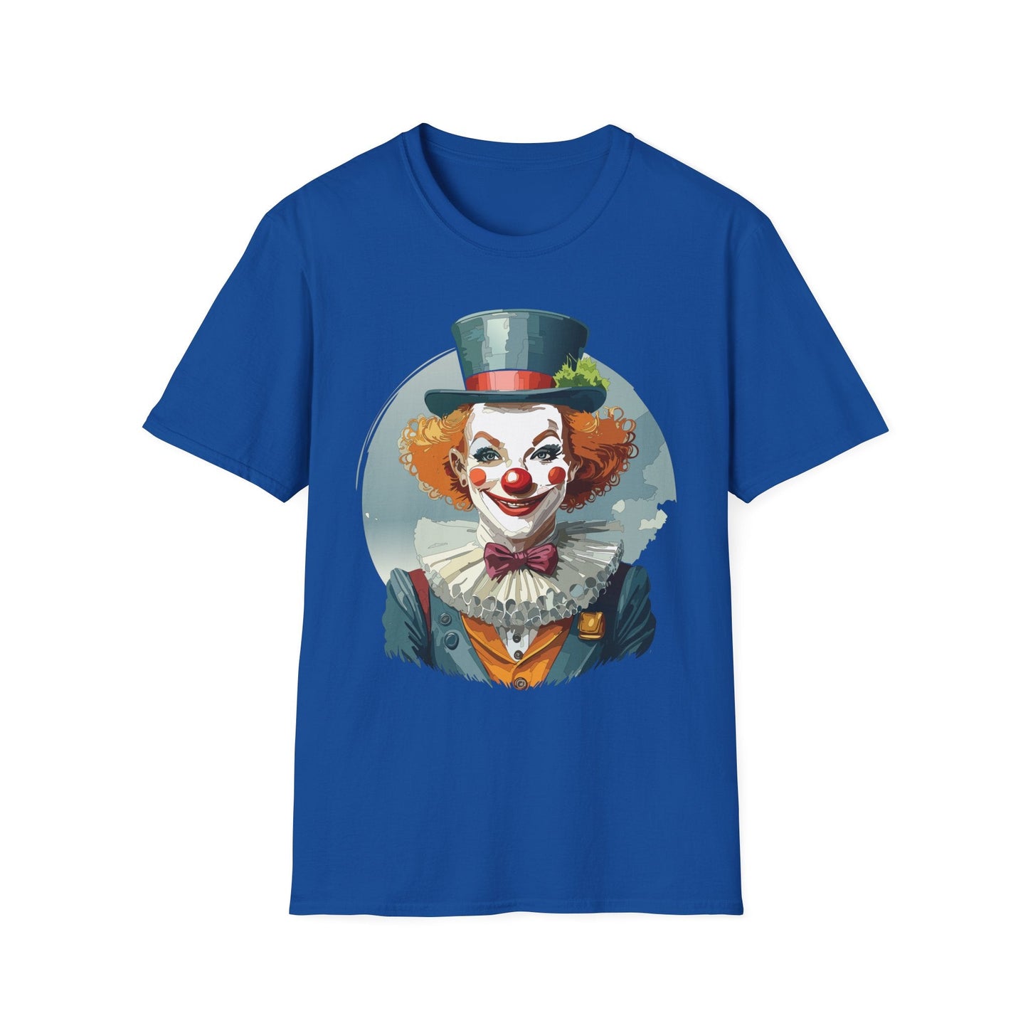 Unisex Clown Shirt Funny Man Circus Design Hundred Percent Ring Spun Cotton Gildan Softstyle Tee