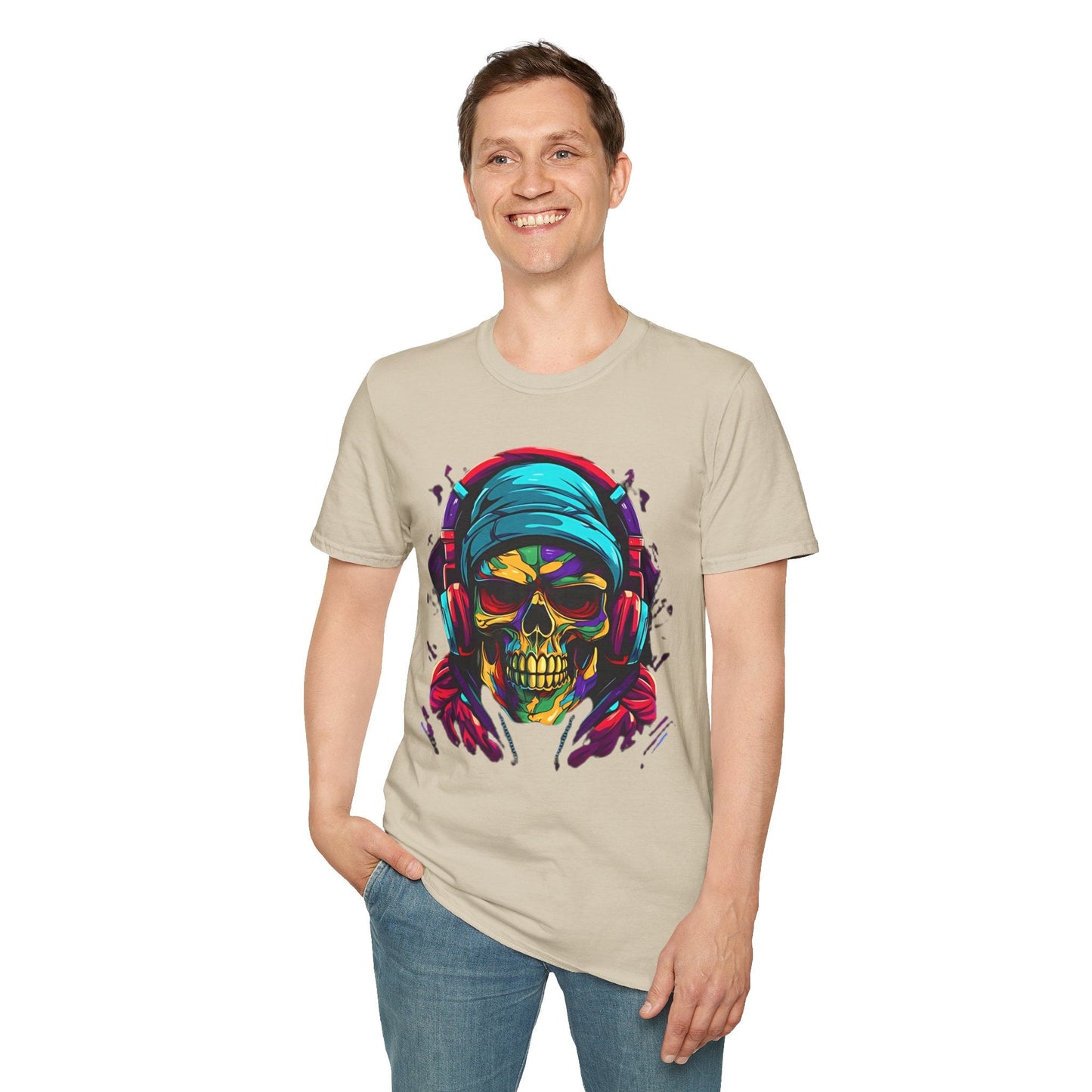 Skull T Shirt Unisex Skeleton Design Gildan Softstyle Cotton Tee for Men Women Durable