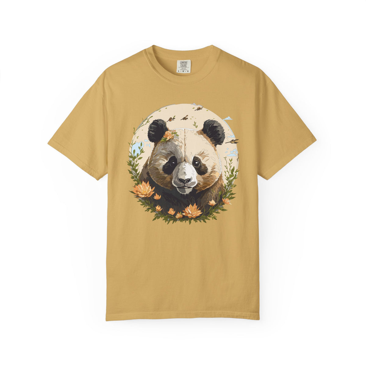 Panda Portrait T-Shirt Unisex Cotton Floral Meadow Circle Animal Art Tee p9