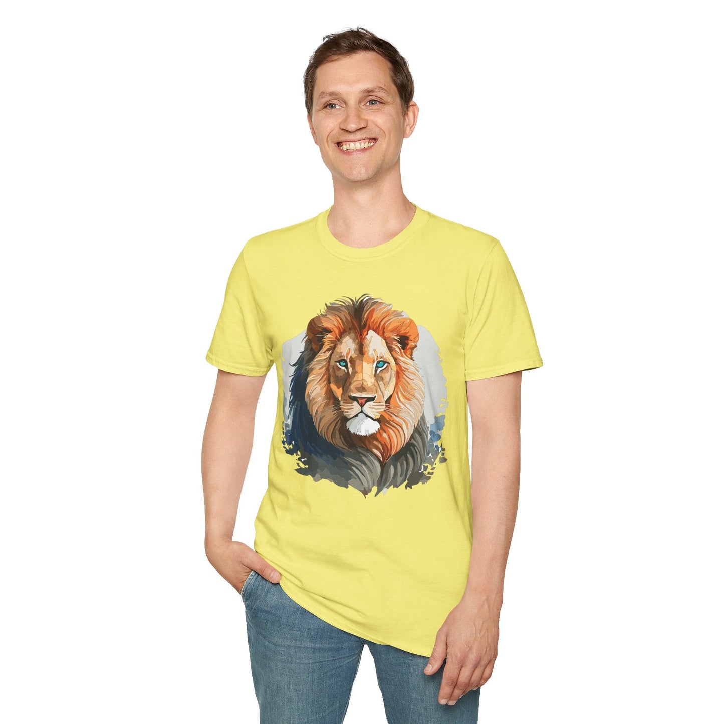Lion Shirt Unisex Animal Tee Gildan Softstyle 64000 100 Percent Ring Spun Cotton