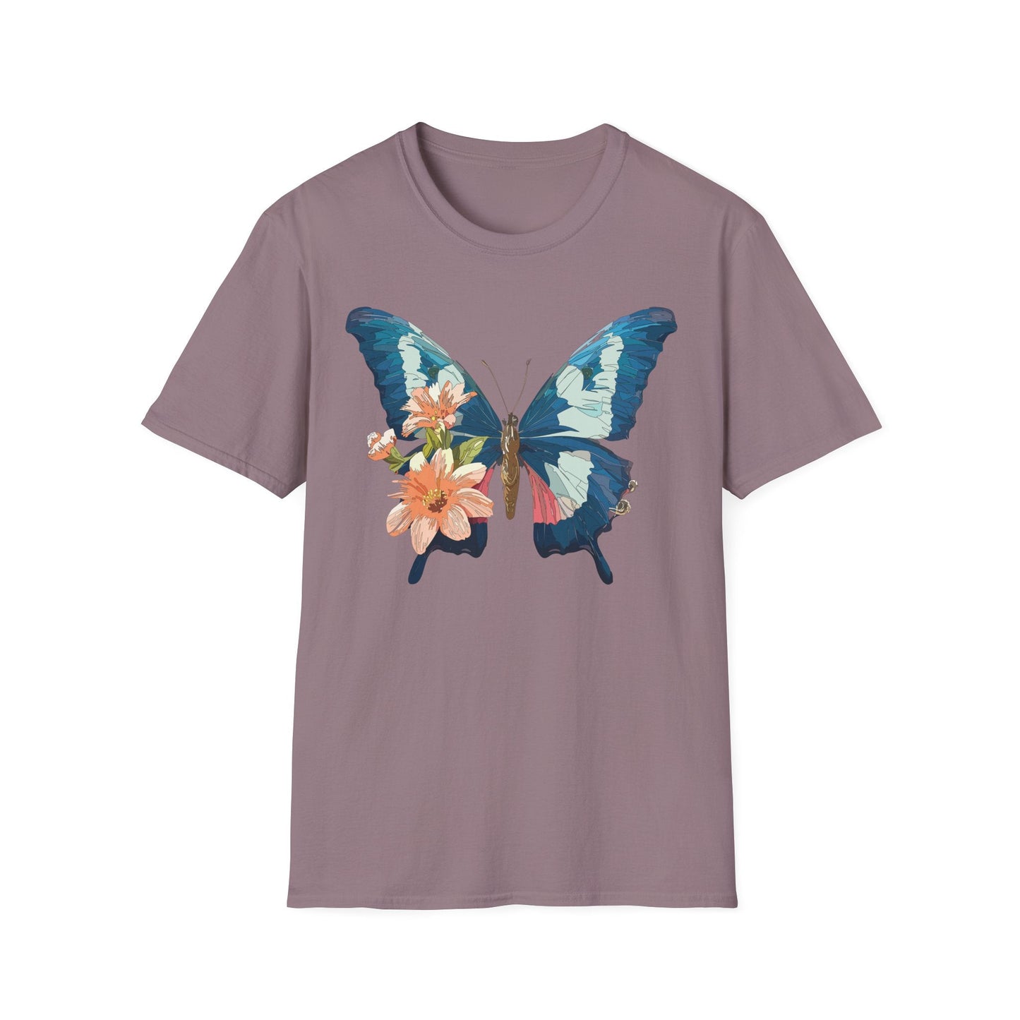 Butterfly Themed Unisex T Shirt Monarch Design Softstyle 64000 100 Cotton Tee For Everyday Comfort