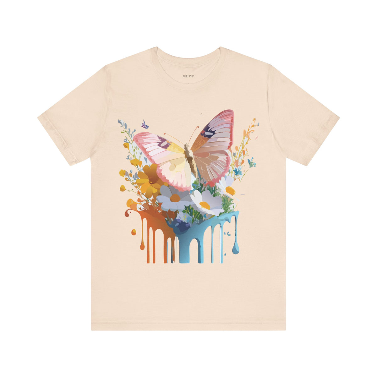 Butterfly Graphic Unisex Cotton Bella+Canvas Tee with Art Design n108