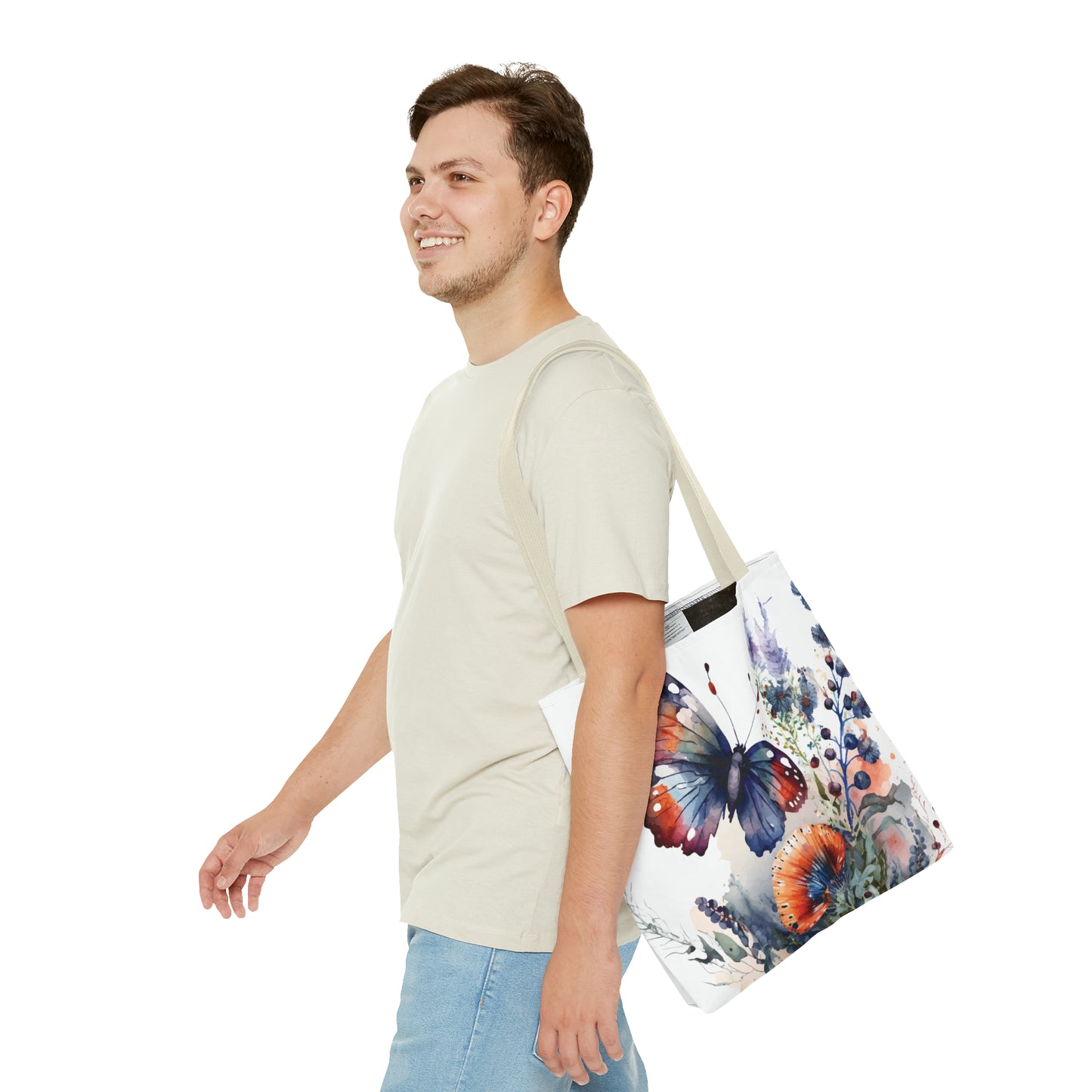 Canvas Bag with Butterfly Prints