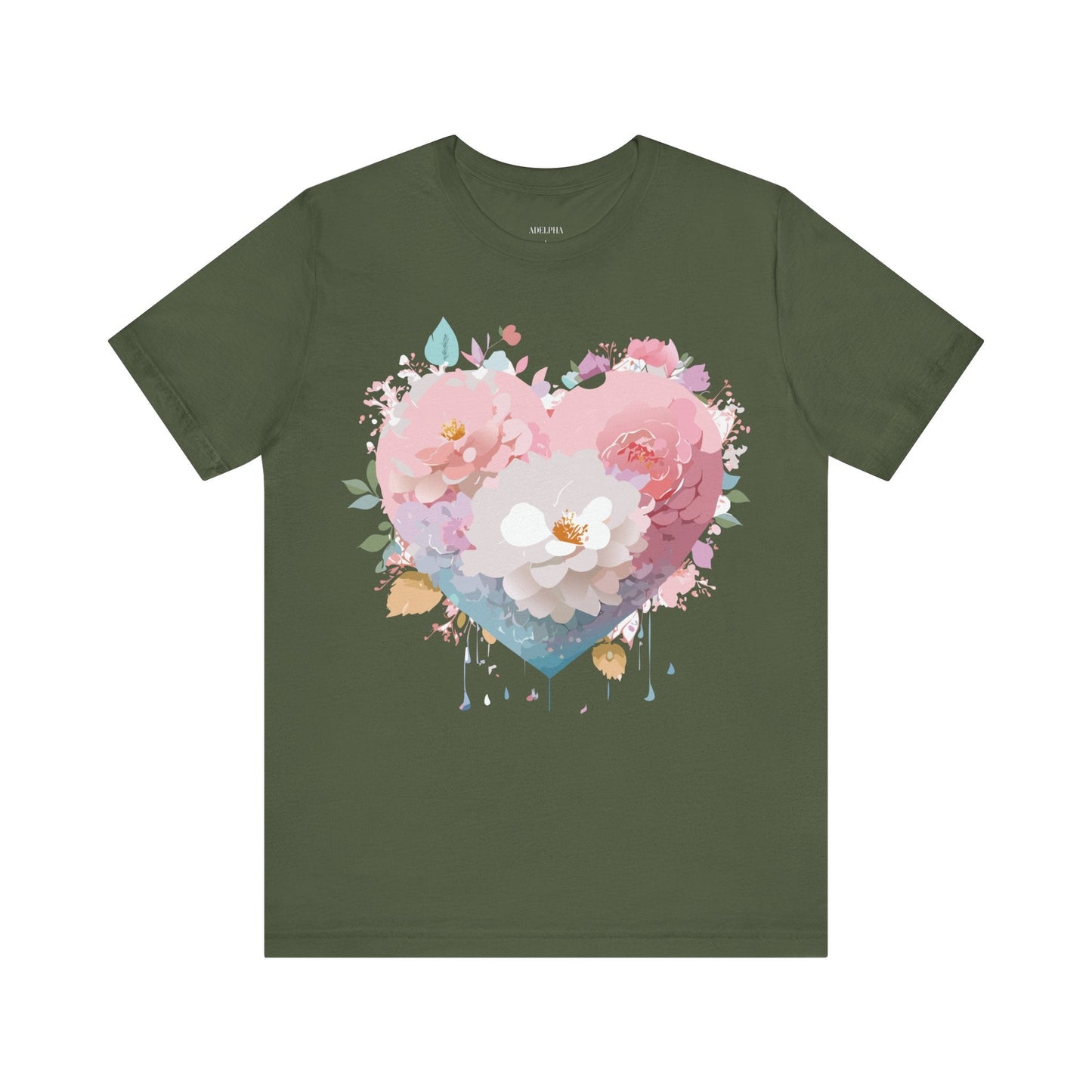 Valentine Day Graphic Unisex 100 Cotton Vintage Artwork with Love and Flower Design Tee 34