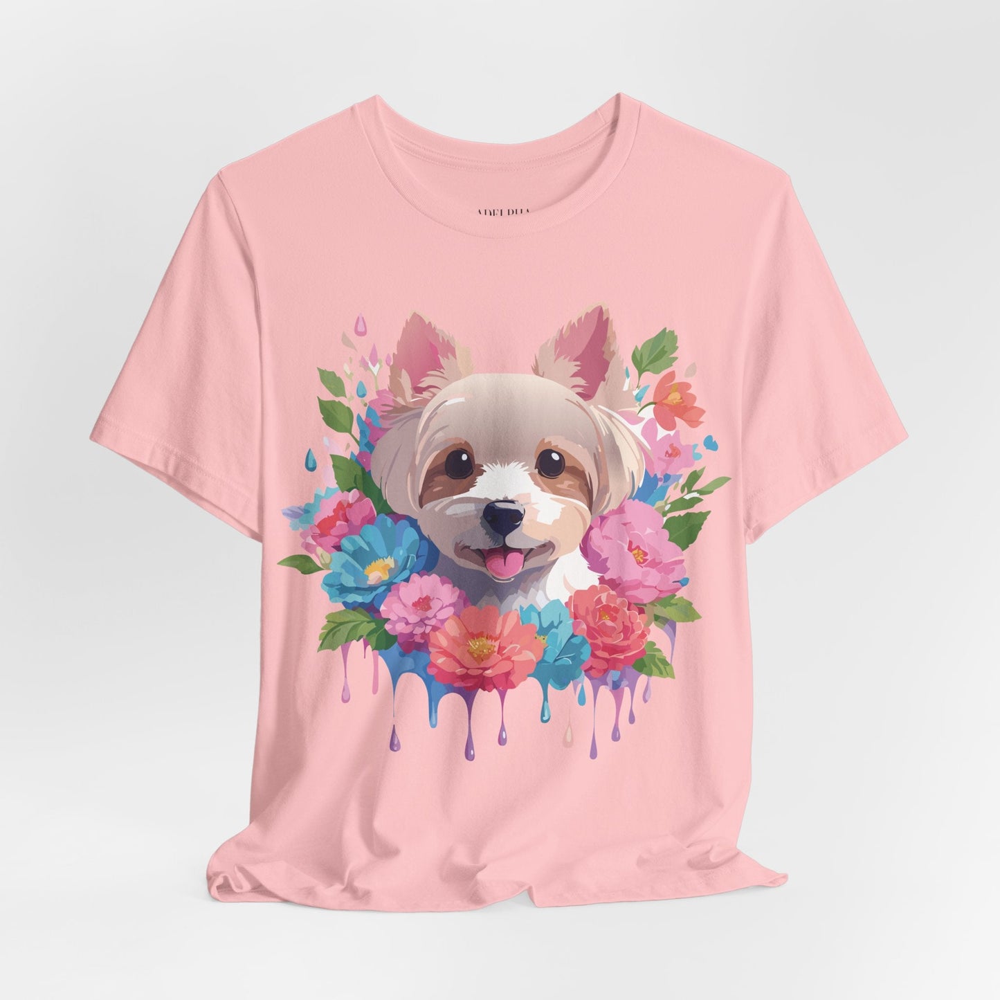 Unisex Graphic T Shirt With Original Adelpha Artwork Vintage Inspired Dog Design