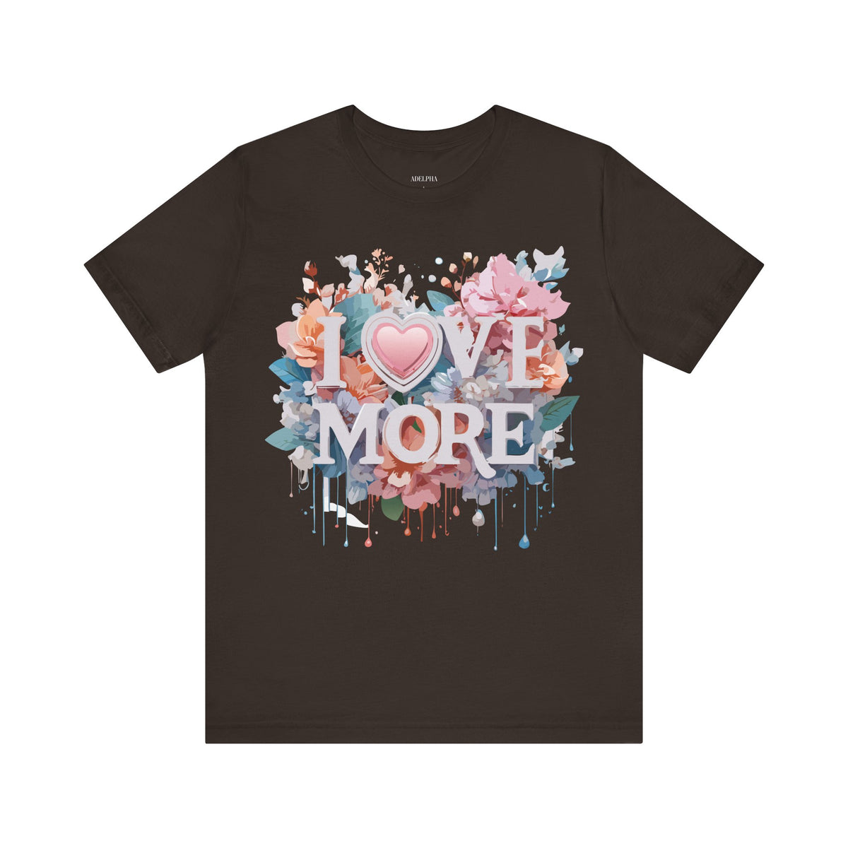 Valentine's Day Graphic Unisex Cotton Bella+Canvas Tee with Floral Art Design d114