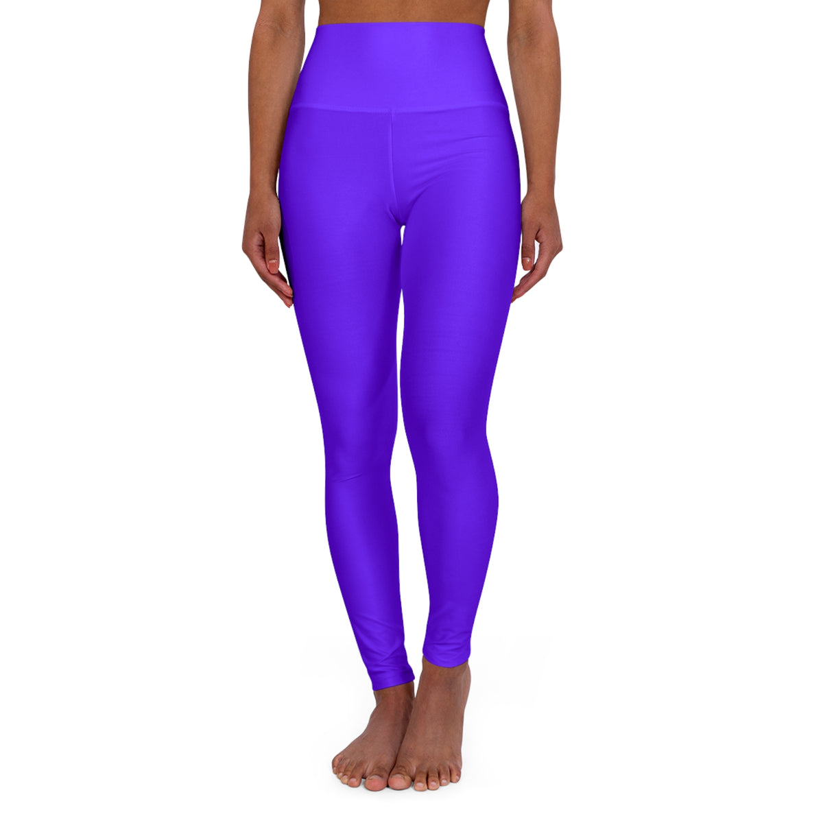 Electric Indigo Color High-Waist Yoga Leggings Women's Seamless Poly-Span Stretchy Pants XS-2XL