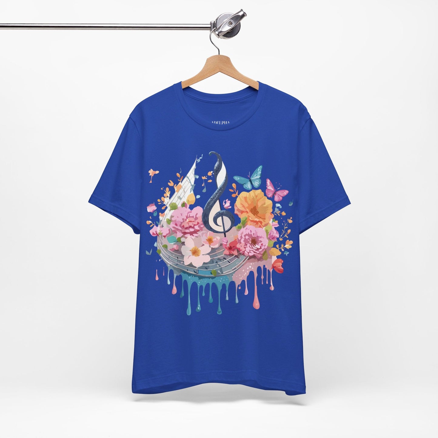 Music Graphic Unisex 100 Cotton Vintage Art with Musical Elements Tee 125