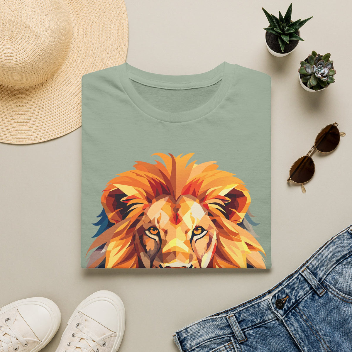 Colorful Geometric Lion T-Shirt | Lion Head Tee