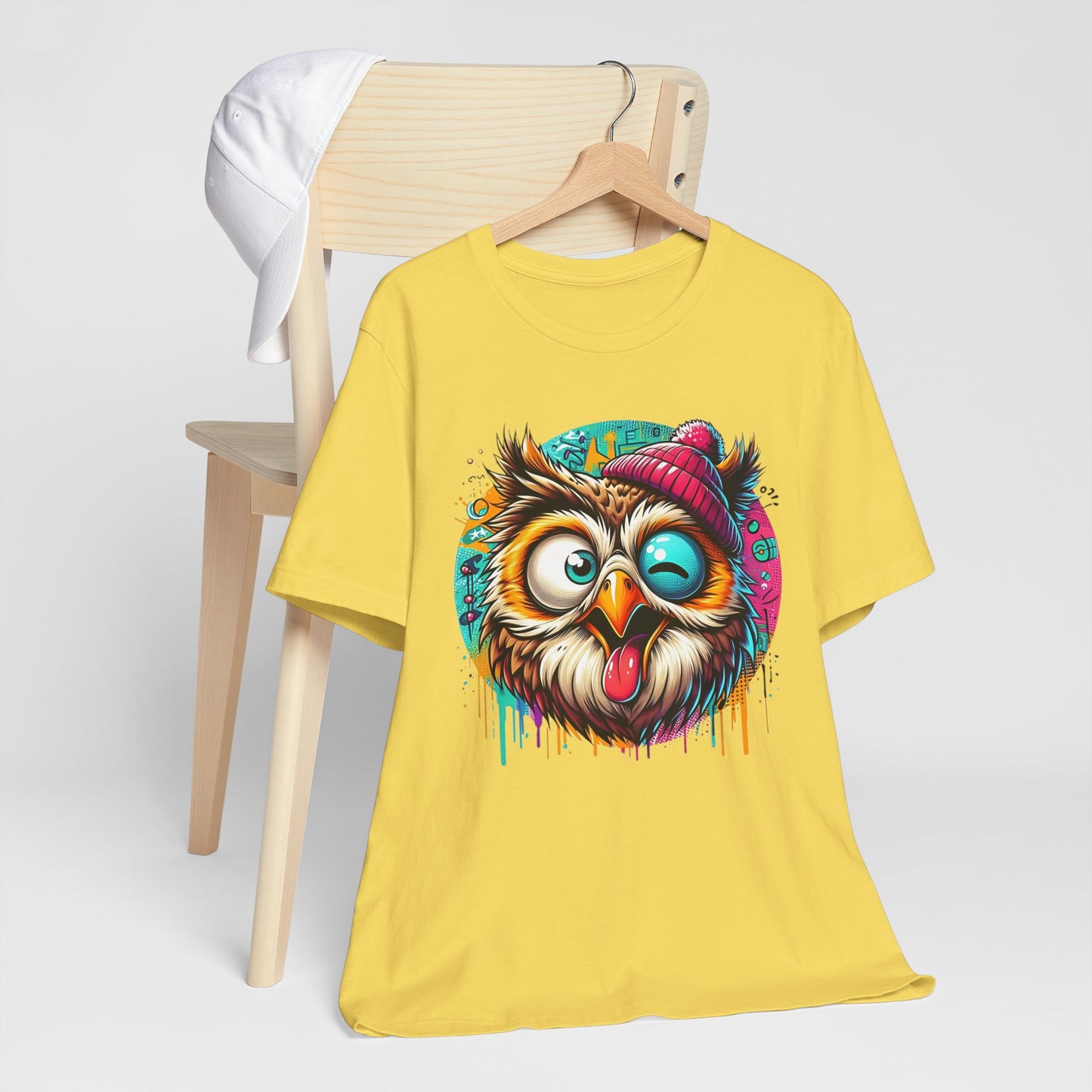 Colorful Owl Graphic Tee, Fun Owl Shirt, Funny Bird Shirt, Cute Cartoon Tees, Animal T-Shirt, Animal Tees, Art Design T-Shirt