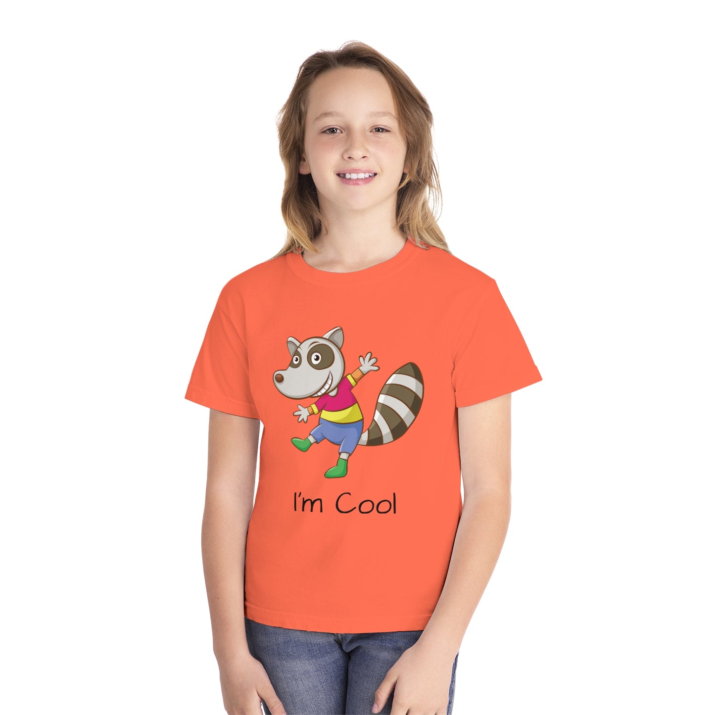 Youth Tee Shirt with Cool Raccoon