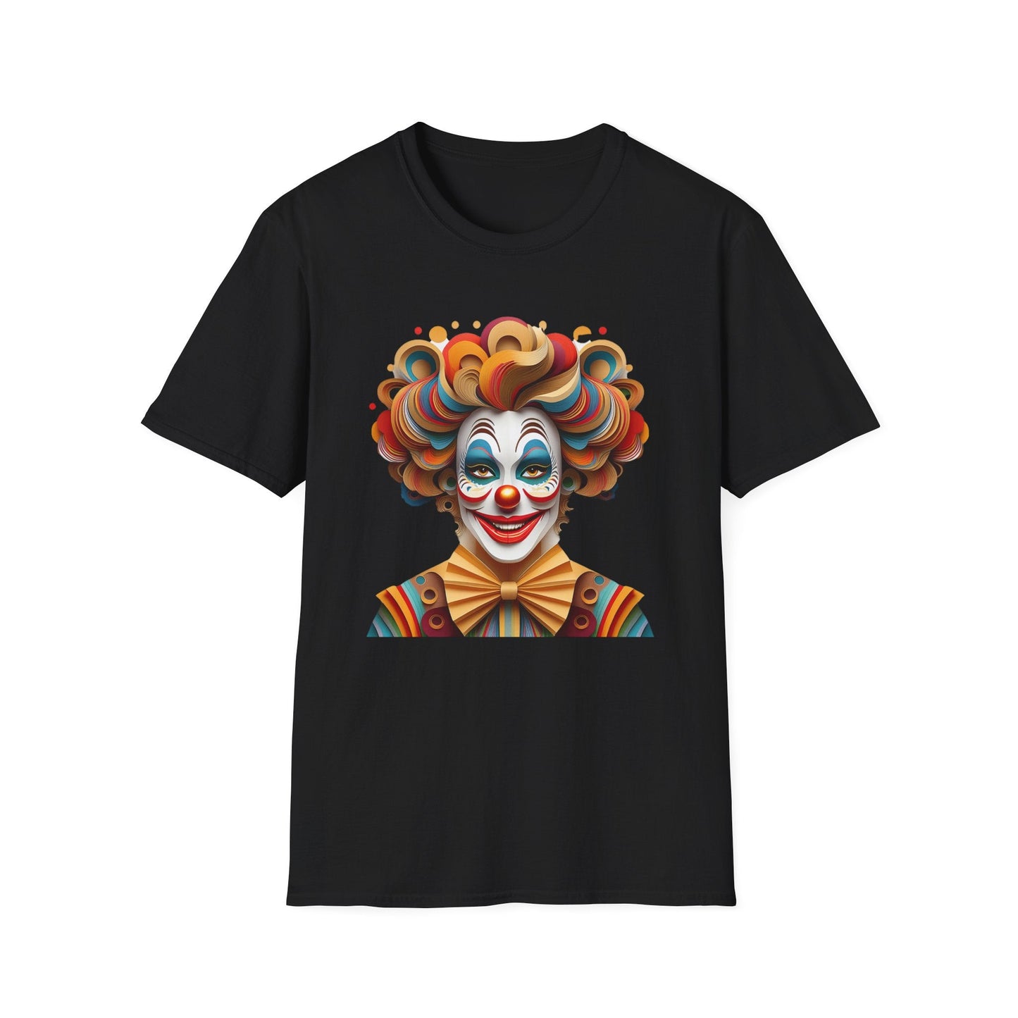 Unisex Clown Shirt Funny Man Circus Tee Short Sleeve Gildan Softstyle 64000 Cotton