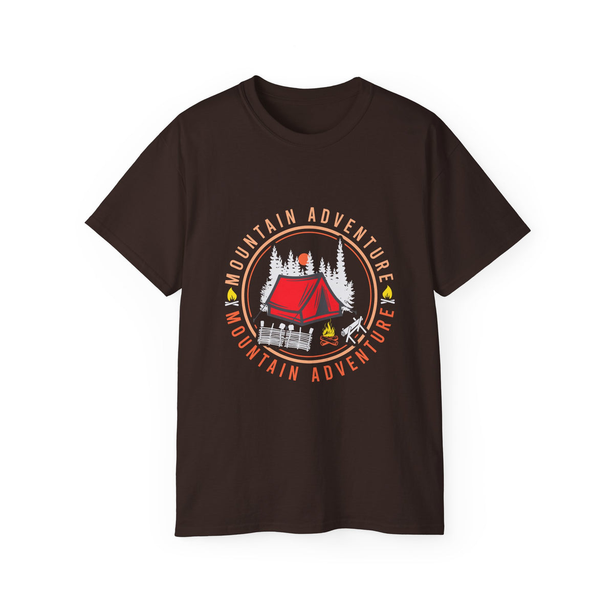 Mountain Adventure Tent Campfire T-Shirt | Camping Graphic Tee