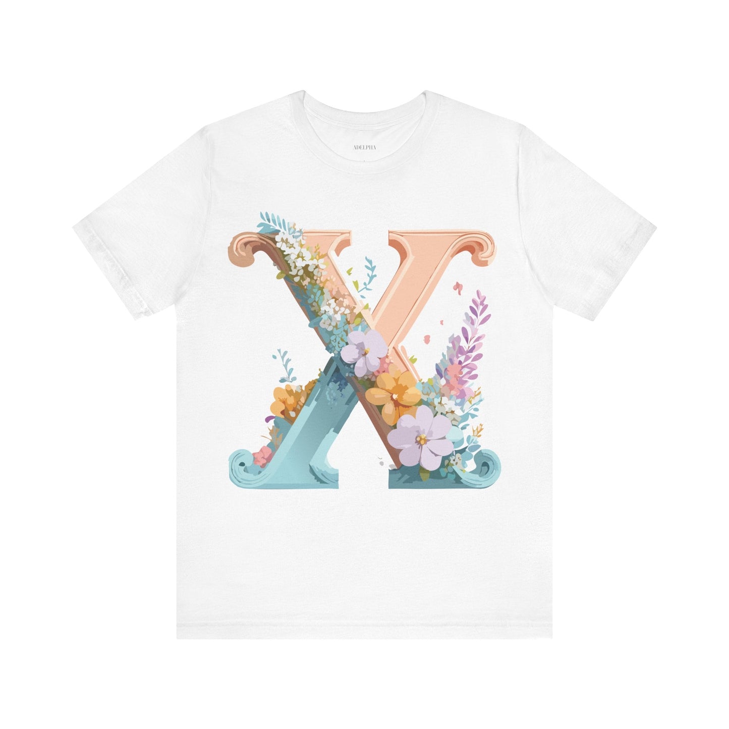 Letter X Shirt Unisex Jersey Graphic Tee By Adelpha With Vintage Inspired Artwork Short Sleeve