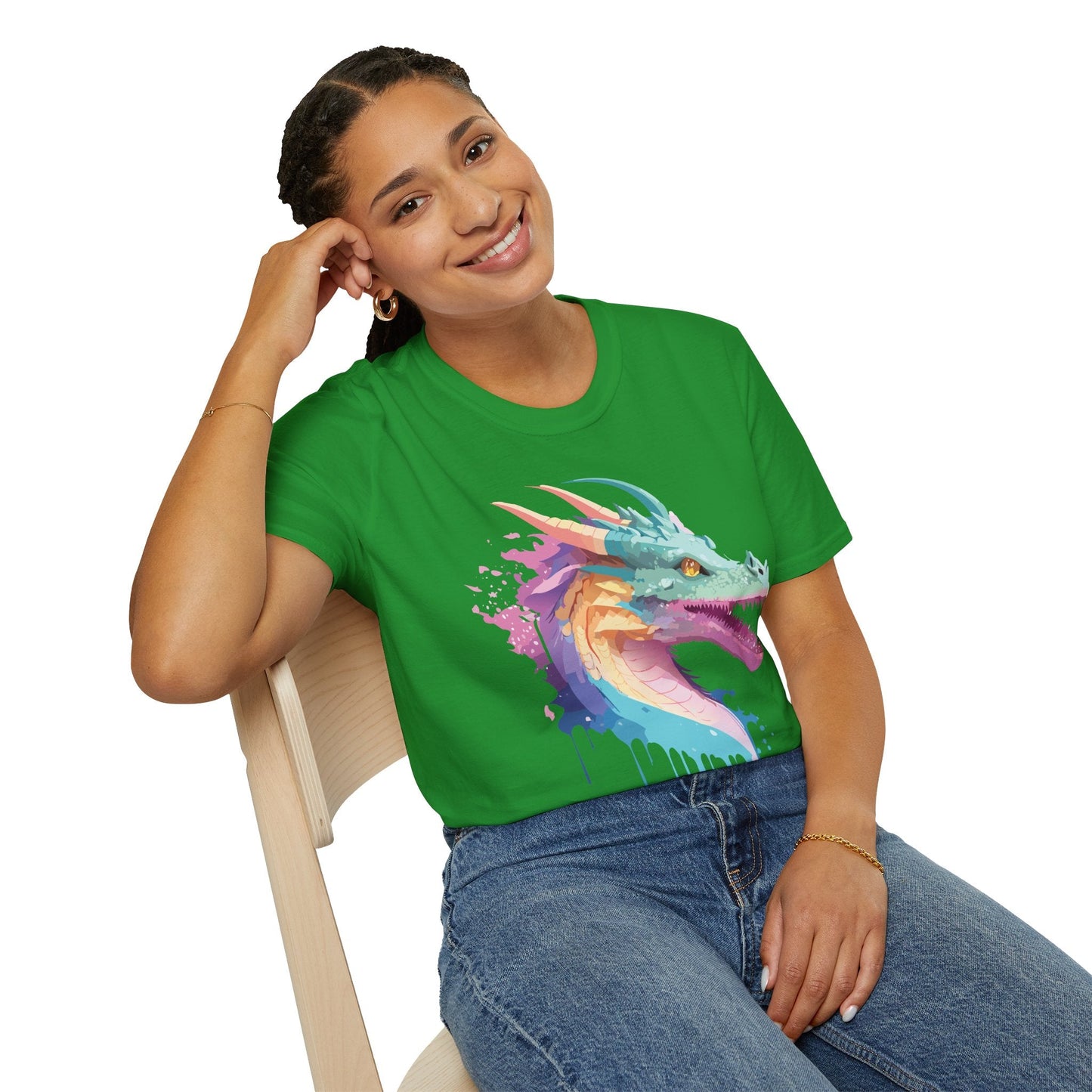 Dragon Graphic Tee Unisex Short Sleeve Dragon Shirt With Animal Design Gildan SoftStyle 64000