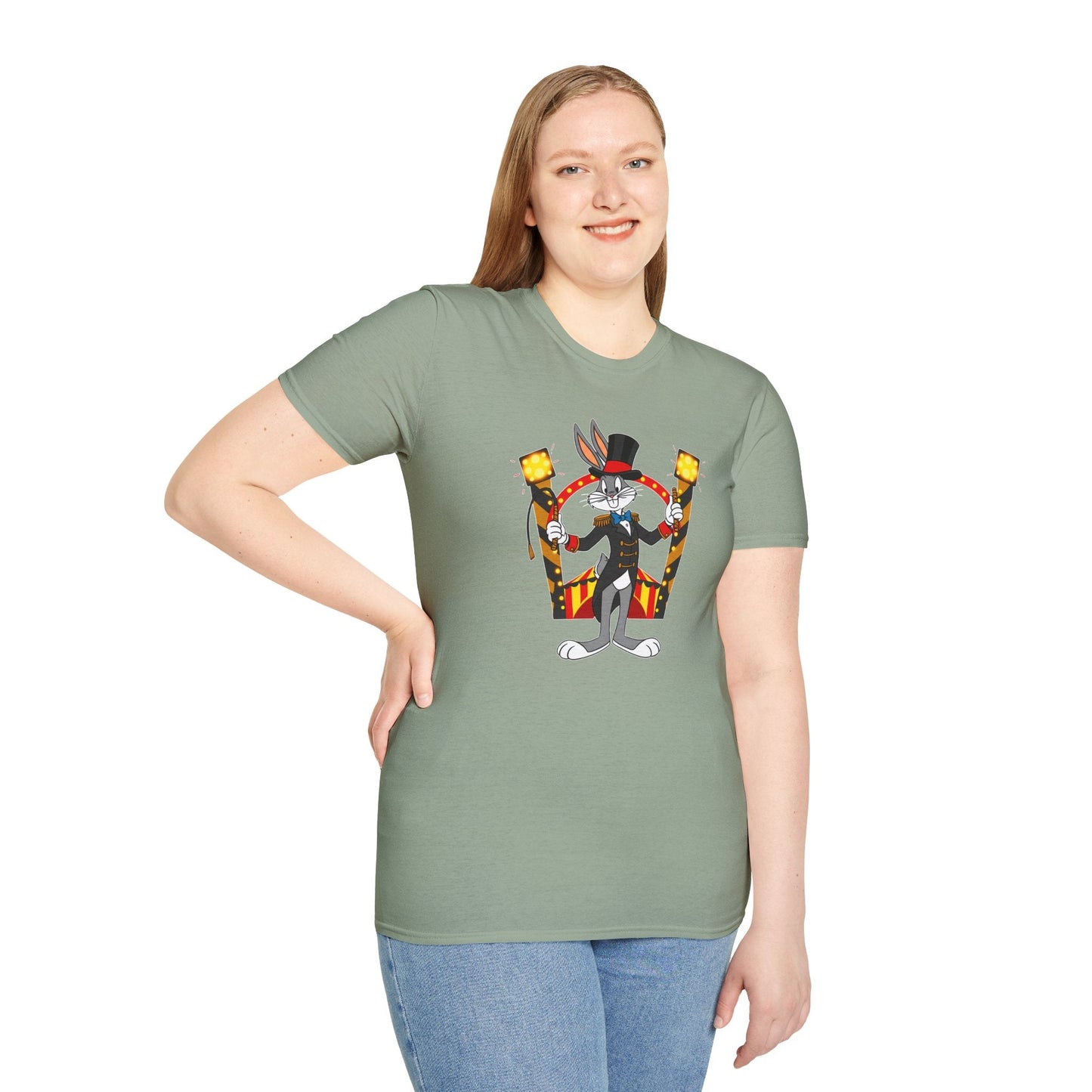 Cartoon Bunny Graphic Unisex Cotton Animal Animation Artwork Design Tee 14