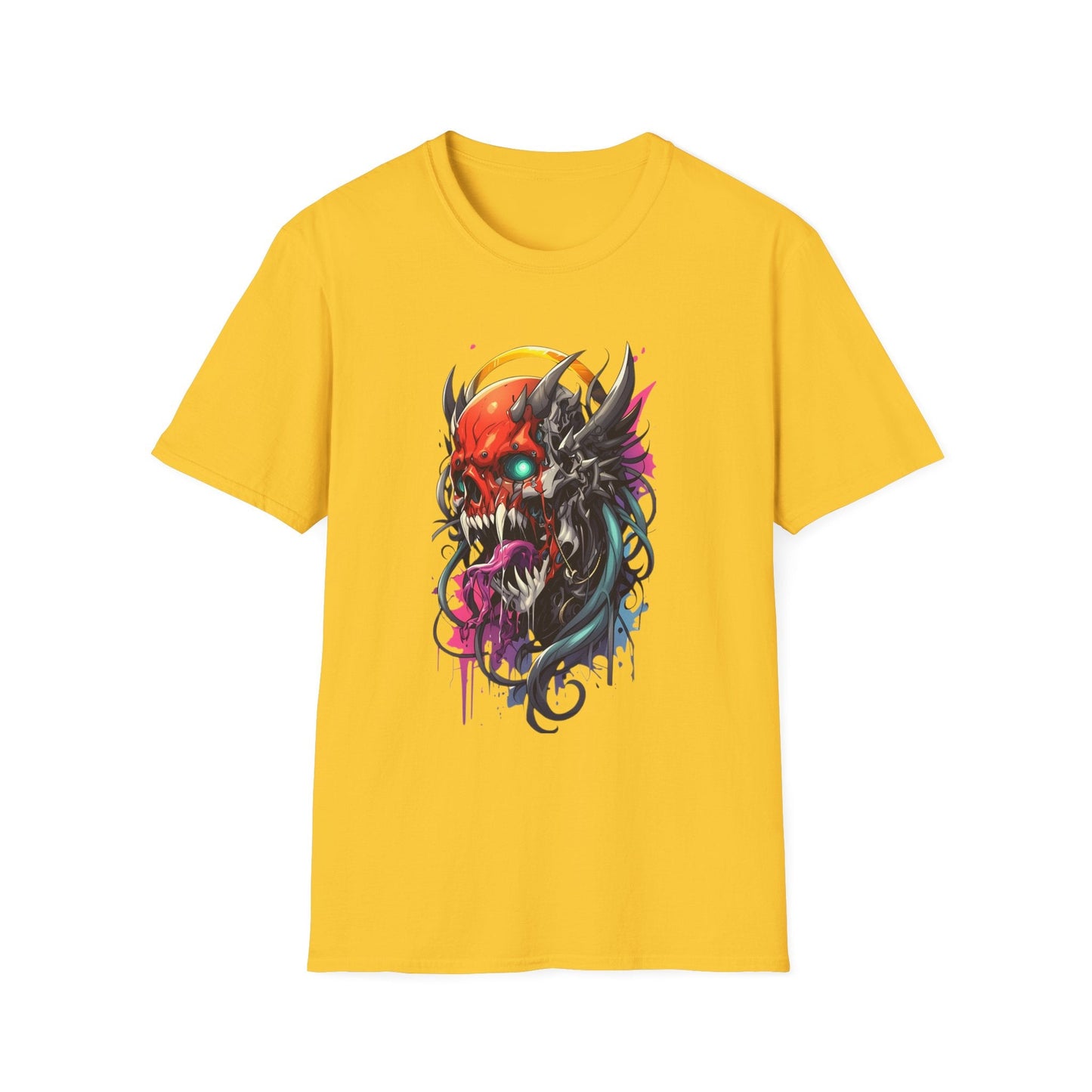 Skull Tee Shirt Unisex Skeleton Art Design Gildan Softstyle 64000 100 Percent Ring Spun Cotton