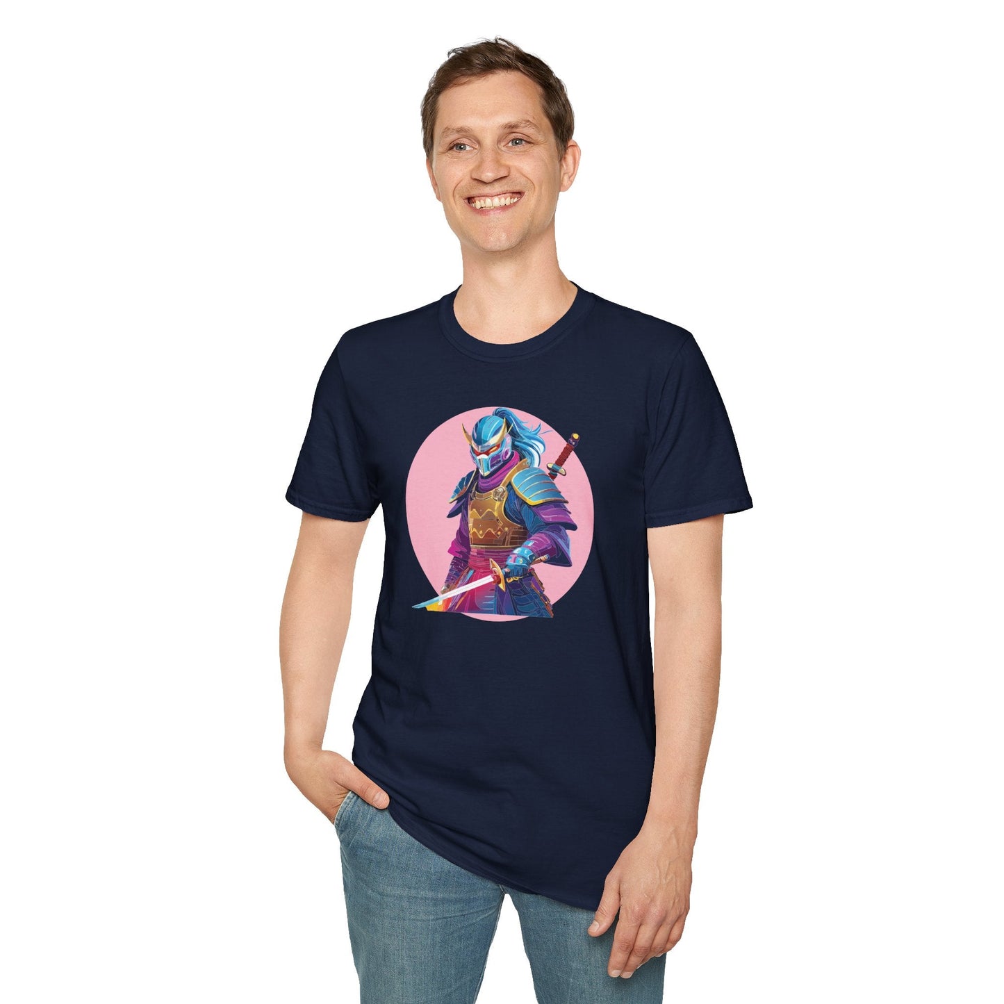 Samurai Themed Unisex Softstyle Tee Shirt Gildan 64000 100 Percent Ring Spun Cotton