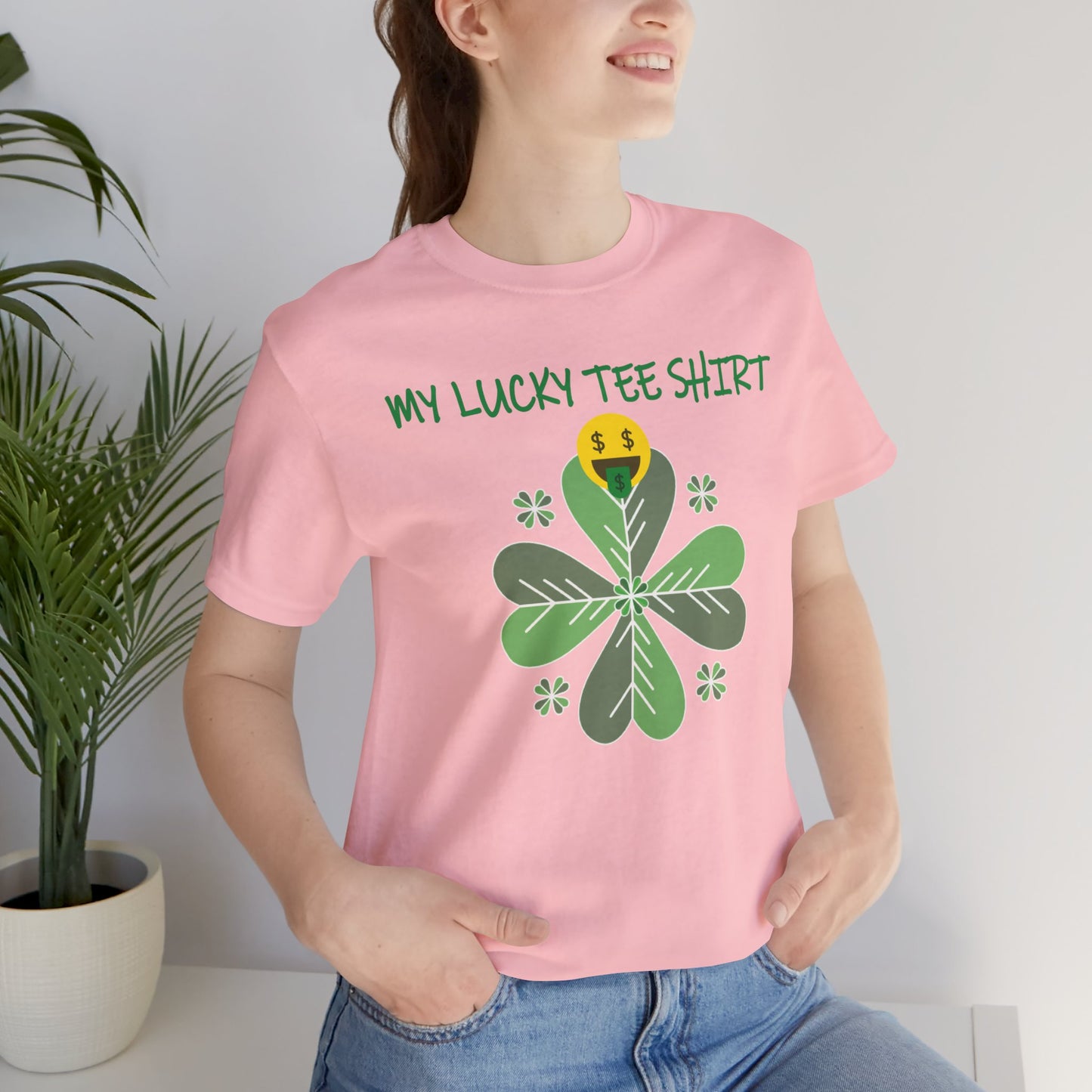 Unisex Cotton Tee Shirt with Lucky Prints