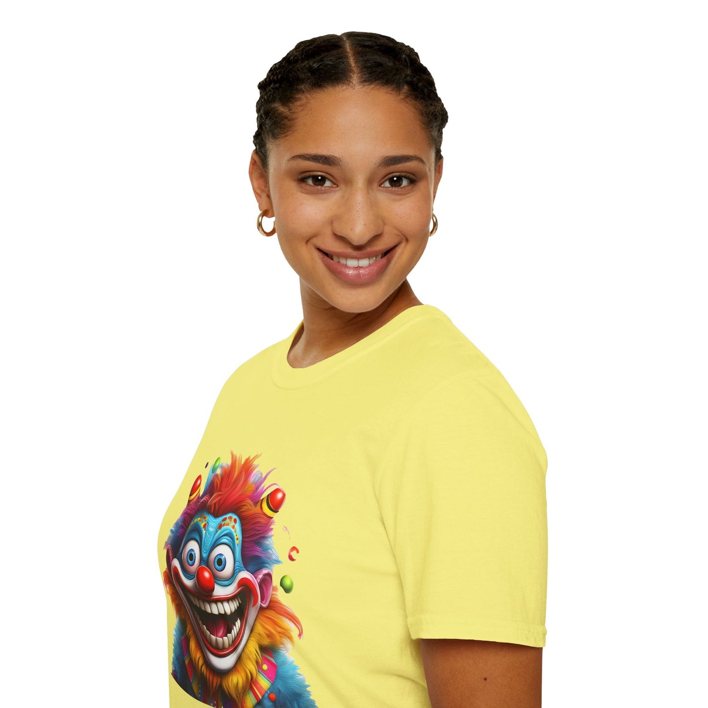 Clown Themed Unisex T Shirt Funny Man Circus Scary Man Tee Gildan Softstyle 64000 Cotton