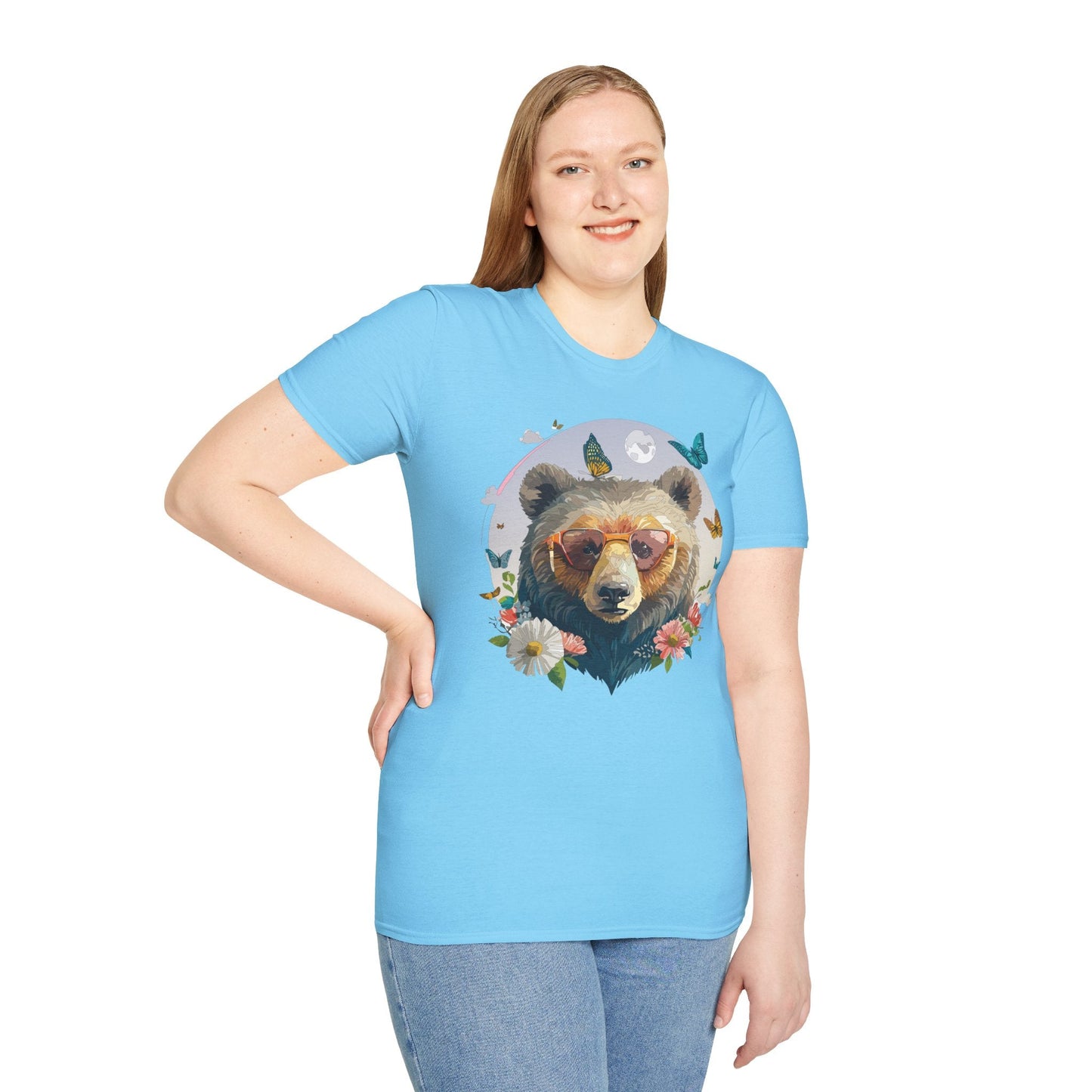 Bear T Shirt Unisex Softstyle Tee 100 Percent Ring Spun Cotton Gildan 64000 Comfortable Wear