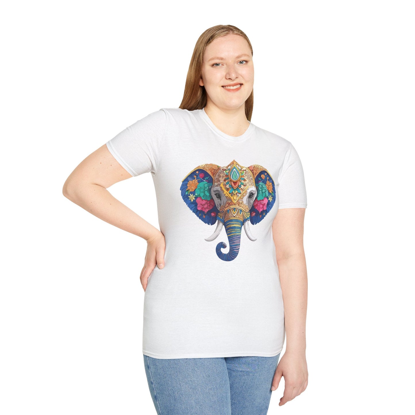 Elephant T Shirt Unisex Gildan Softstyle 64000 100 Percent Cotton Graphic Animal Tee