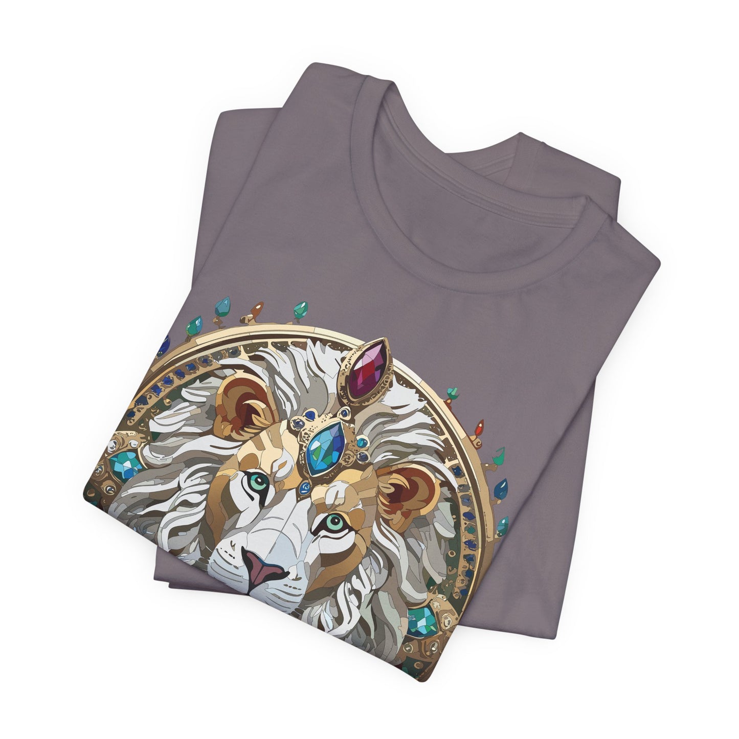 Unisex Lion Graphic Tee, Animal Shirt, Tee Shirt with Lion, Medallion T-Shirt, Animal Medallion Tees