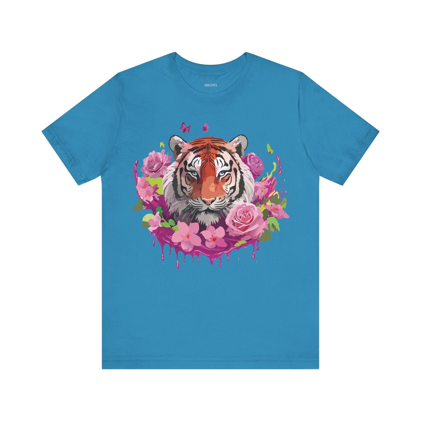 Tiger Graphic Tee Unisex Jersey Short Sleeve Art Design By Adelpha Vintage Inspired Premium
