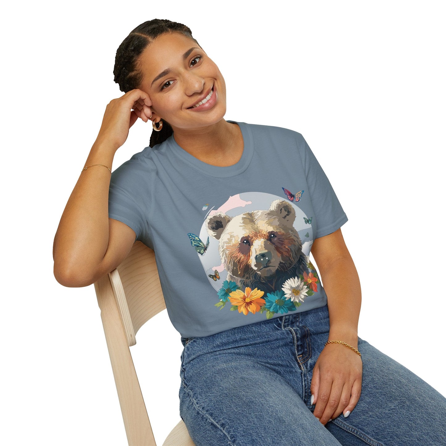 Bear T Shirt Unisex Gildan Softstyle Cotton Tee With Teddy Bear Design Lightweight Comfort