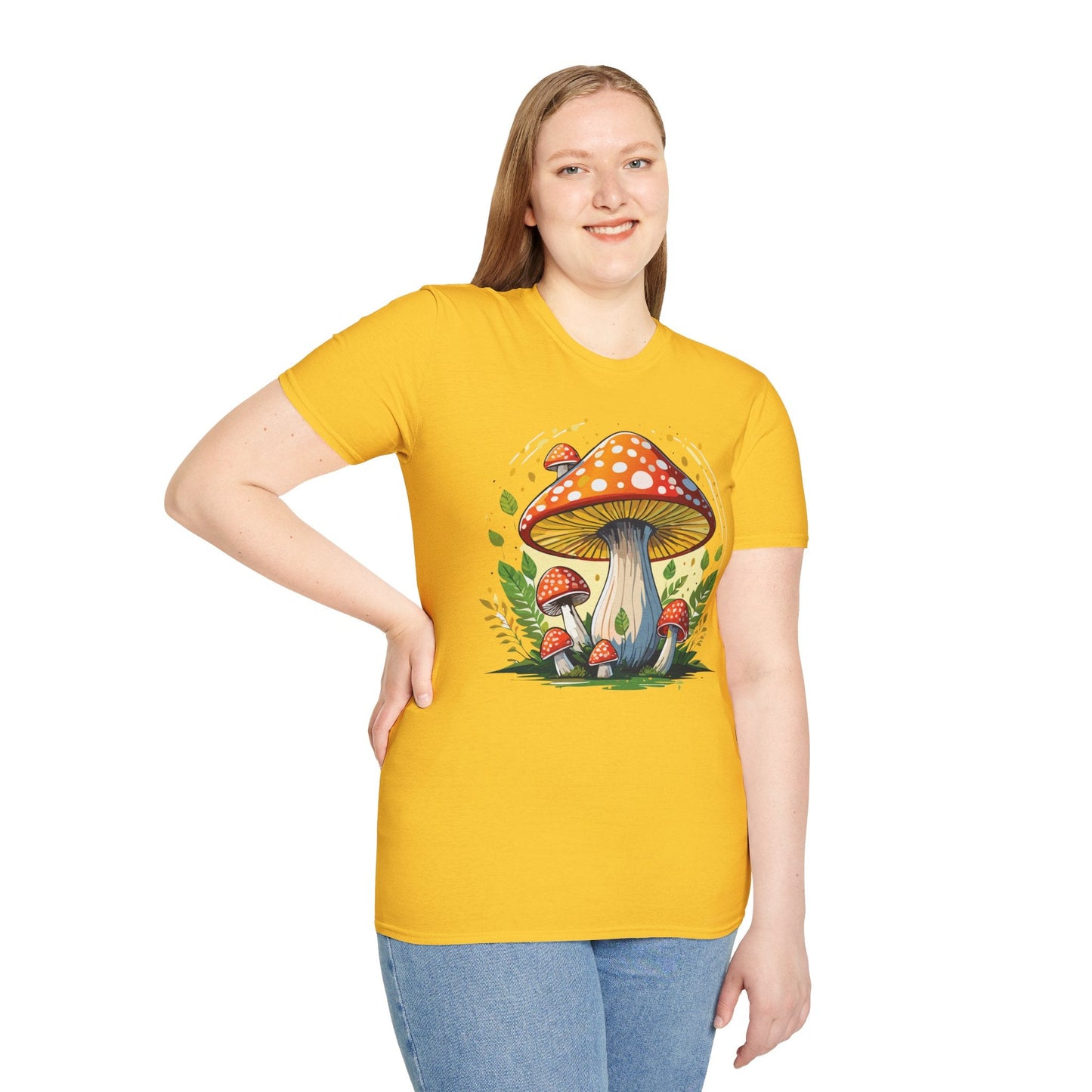 Mashroom Tee Shirt Unisex Funny Mashroom Design Softstyle 64000 Ring Spun Cotton Tee