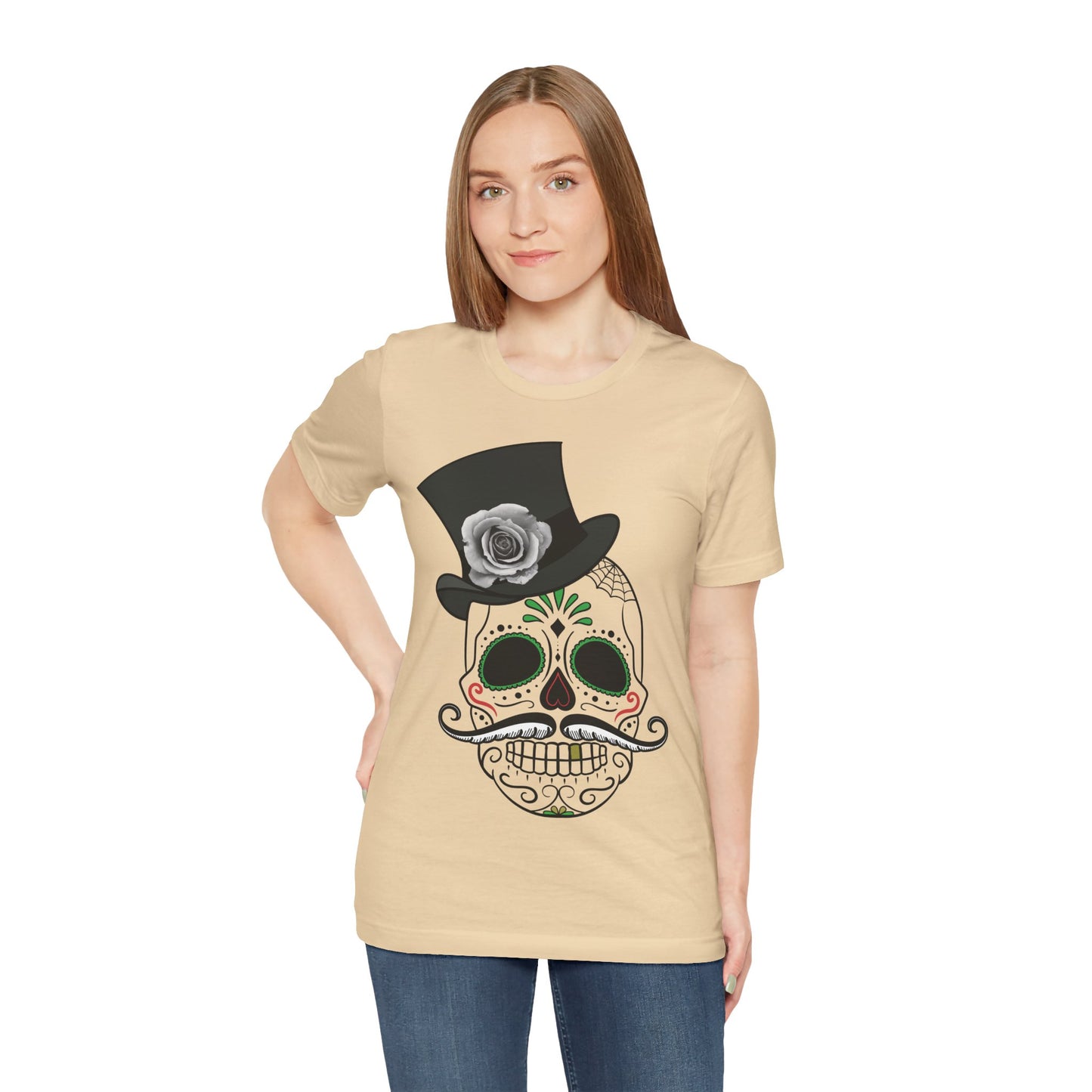 Unisex-T-Shirt aus Baumwolle mit Totenkopf