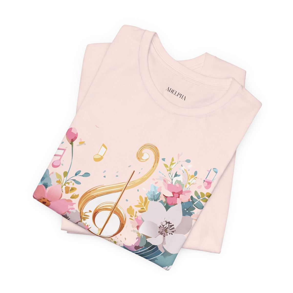 Music Graphic Unisex Cotton Bella+Canvas Tee with Art Design n194